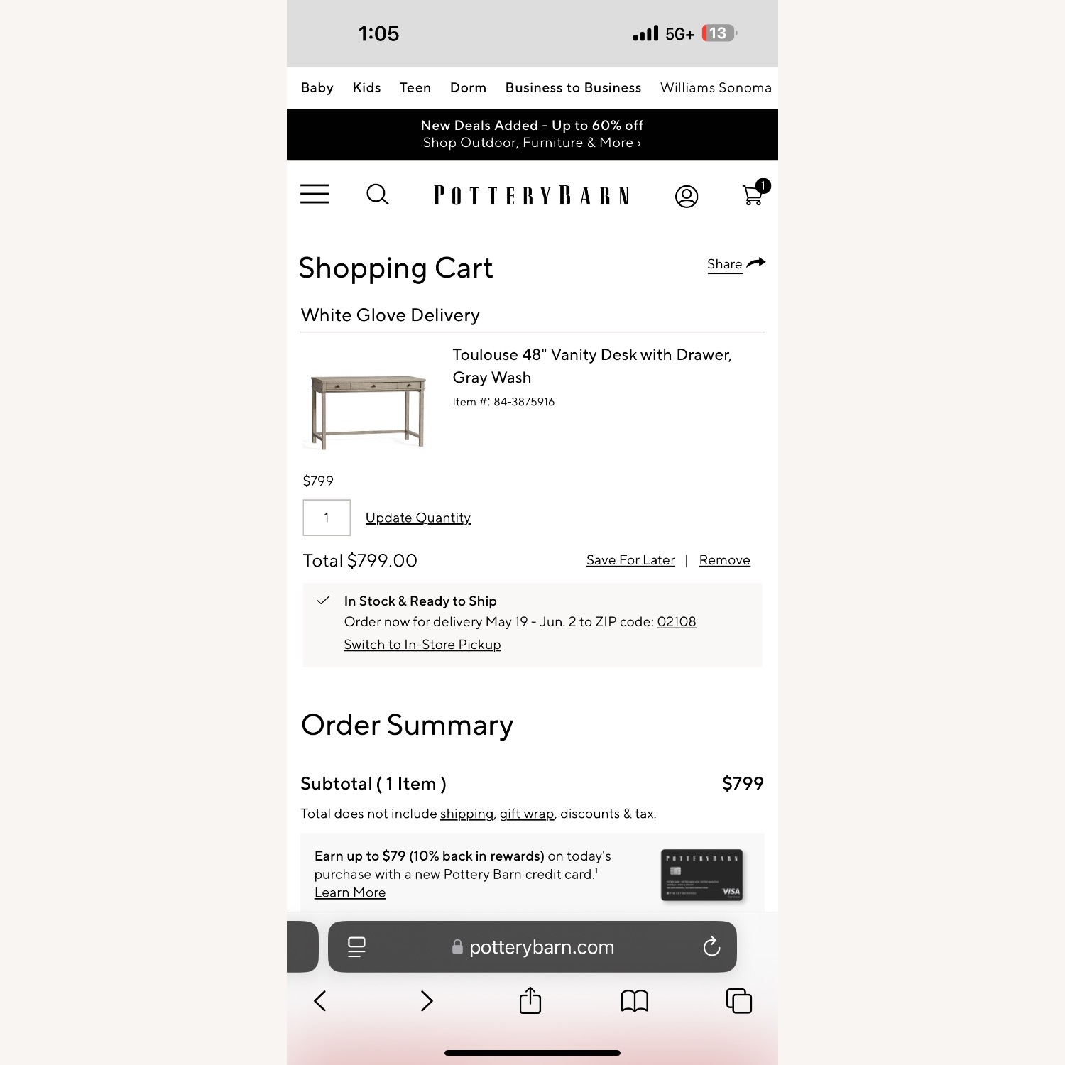 Pottery Barn Toulouse Desk - image-10