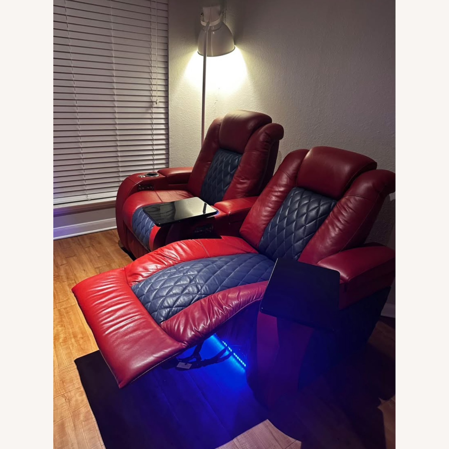 Diamante CoolZero Two-Tone Italian Leather Your Choice Home Theater Seats - image-2