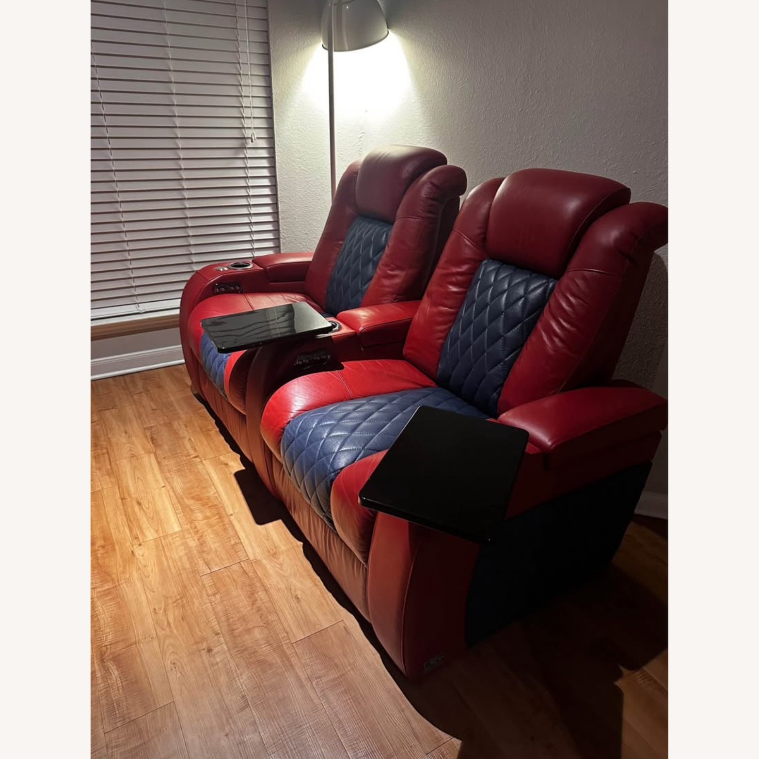 Diamante CoolZero Two-Tone Italian Leather Your Choice Home Theater Seats - image-1