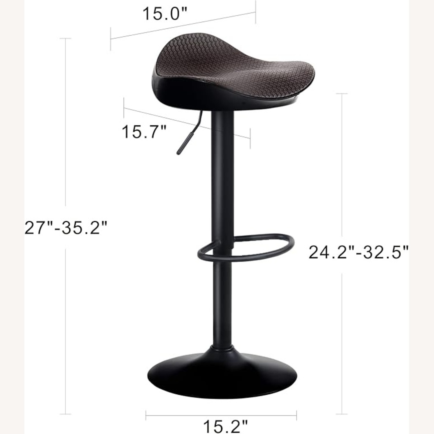 Set of 2 Black Bar Stools - image-6