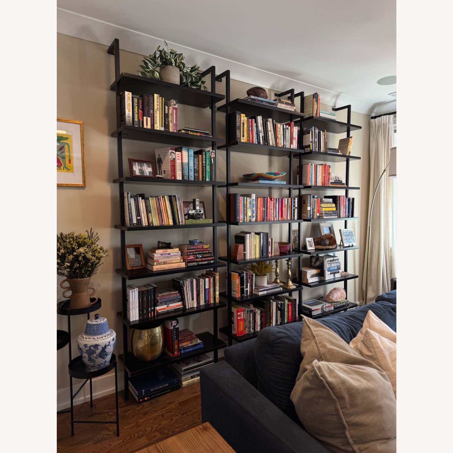 CB2 Stairway 96" Black Metal Wall Mount Bookcase - image-5