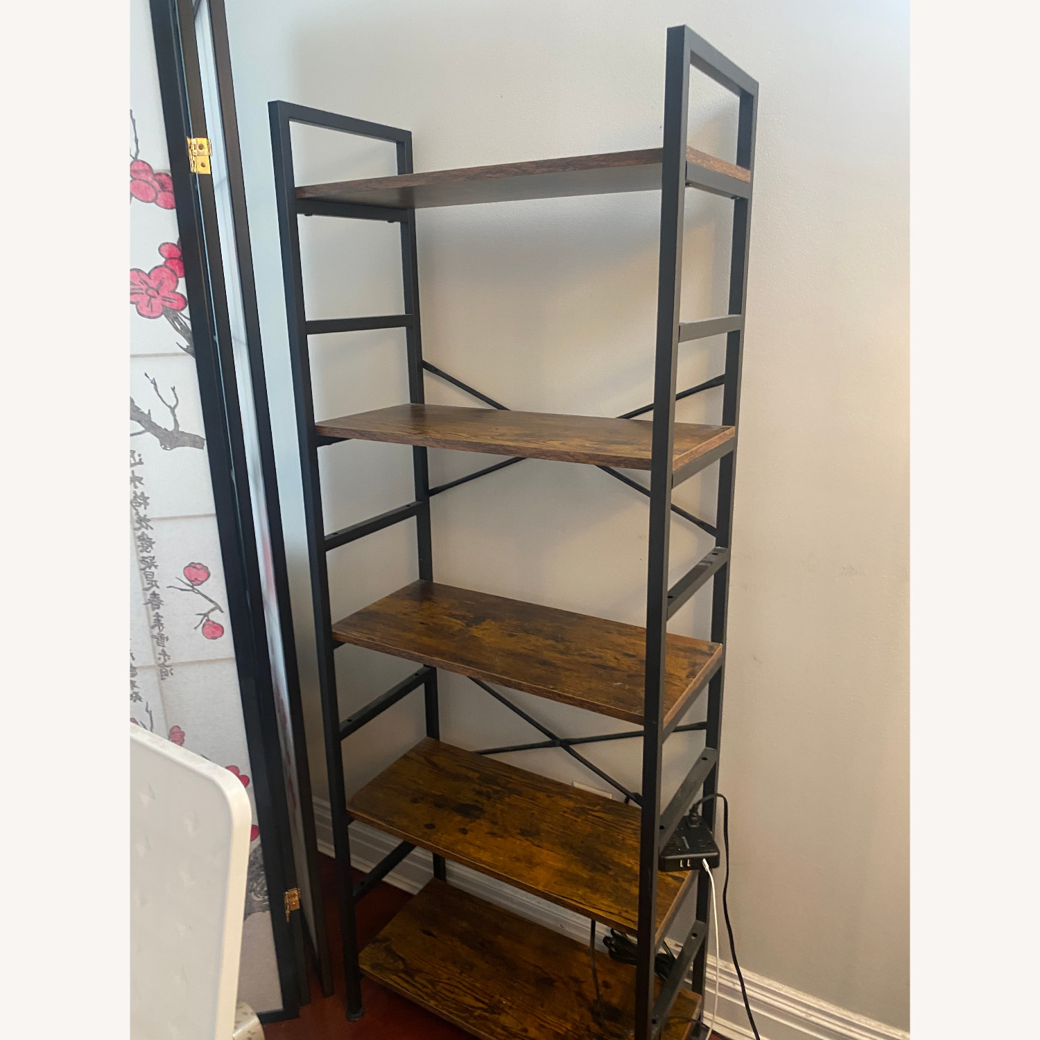 5-Tier Adjustaable Bookcase, Wood and Metal - image-2