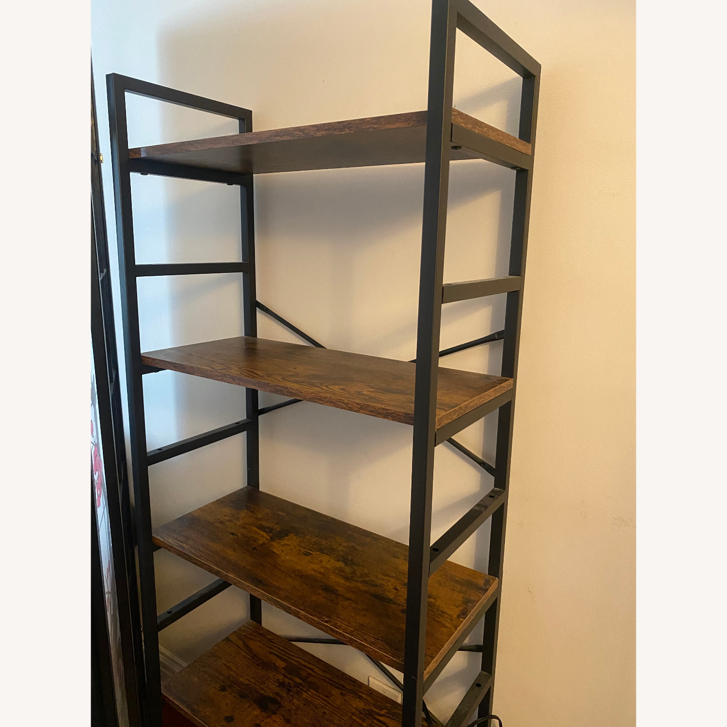 5-Tier Adjustaable Bookcase, Wood and Metal - image-1