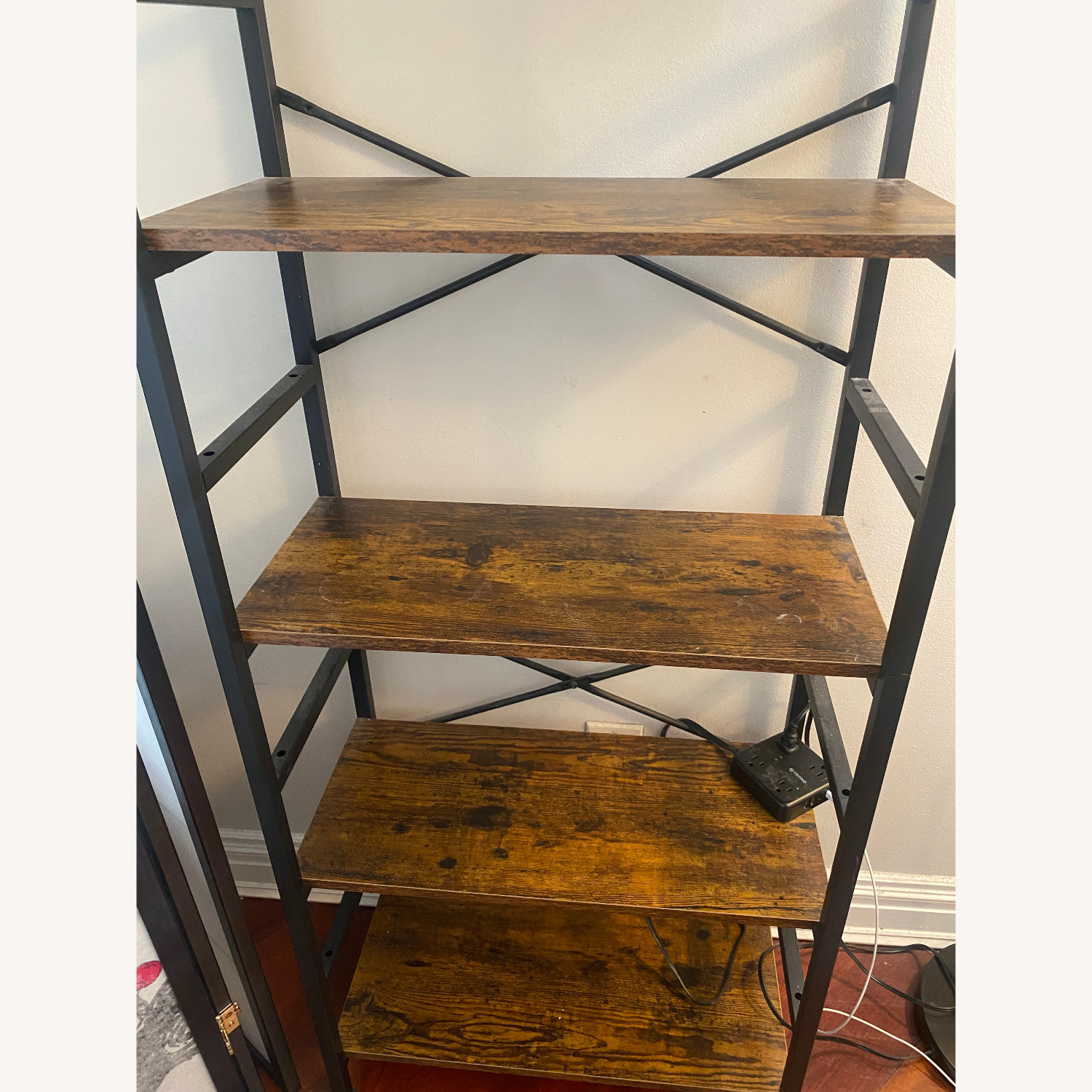 5-Tier Adjustaable Bookcase, Wood and Metal - image-3