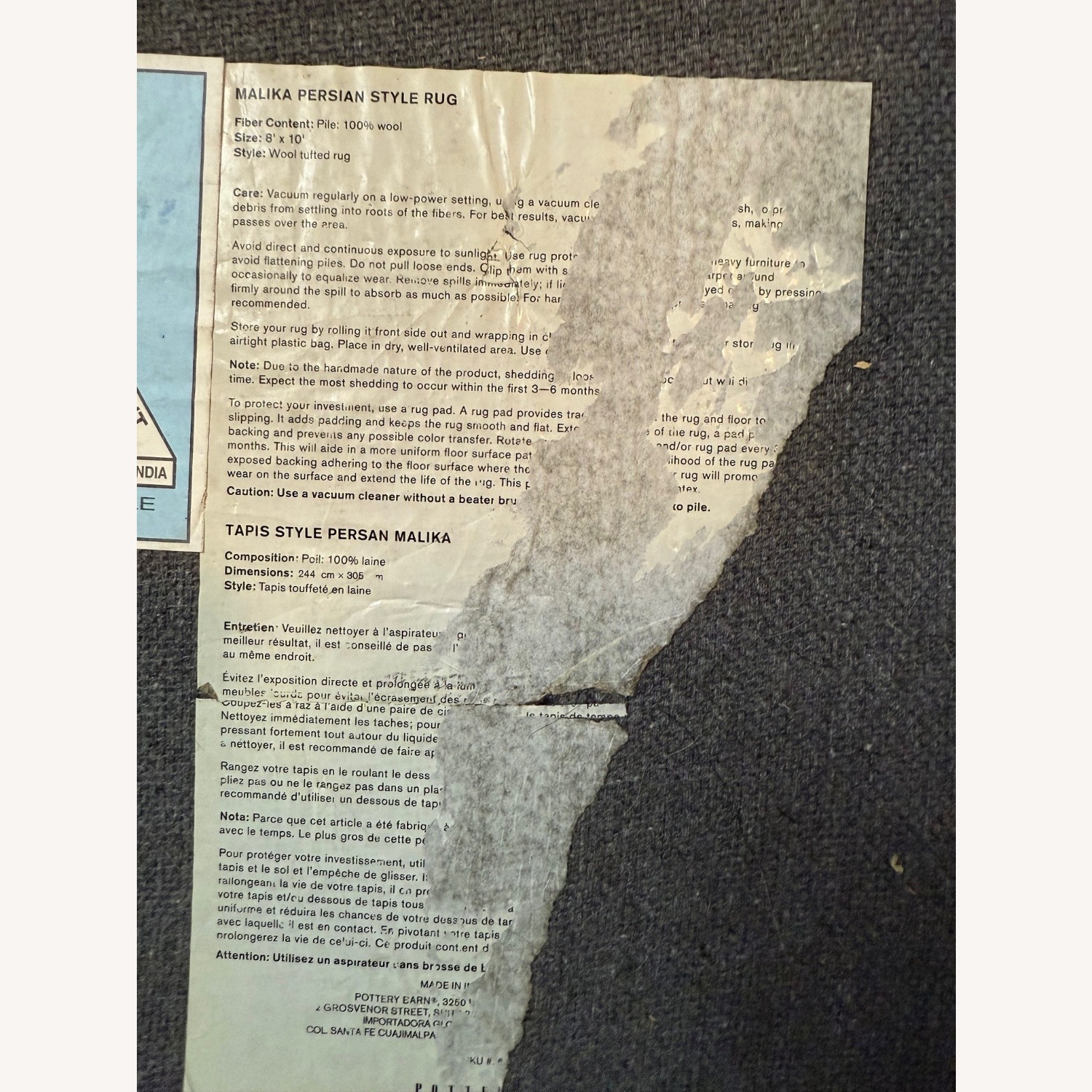 Pottery Barn Malika Persian Tufted Wool Rug, 8x10' - image-5