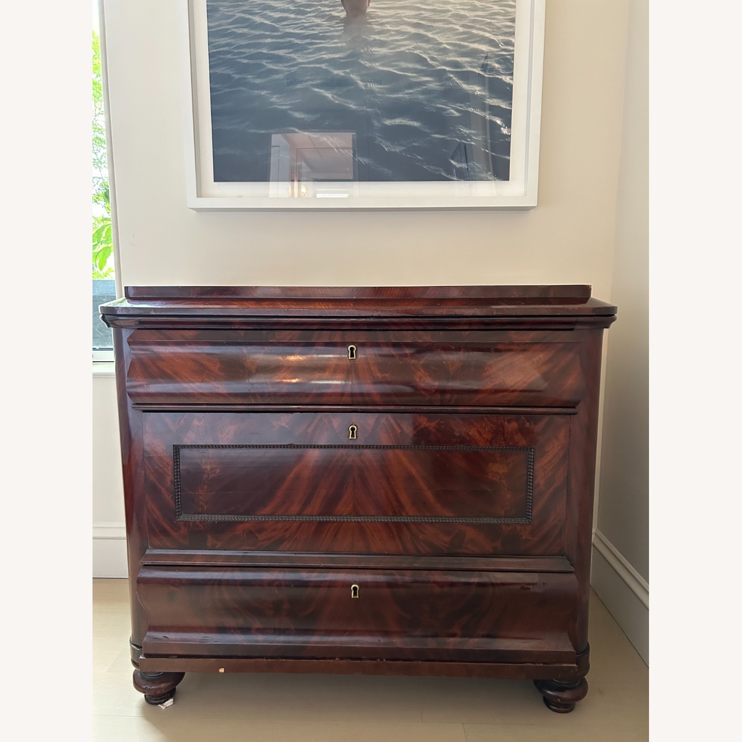 19th-century Biedermeier Mahogany Chest of Drawers - image-1