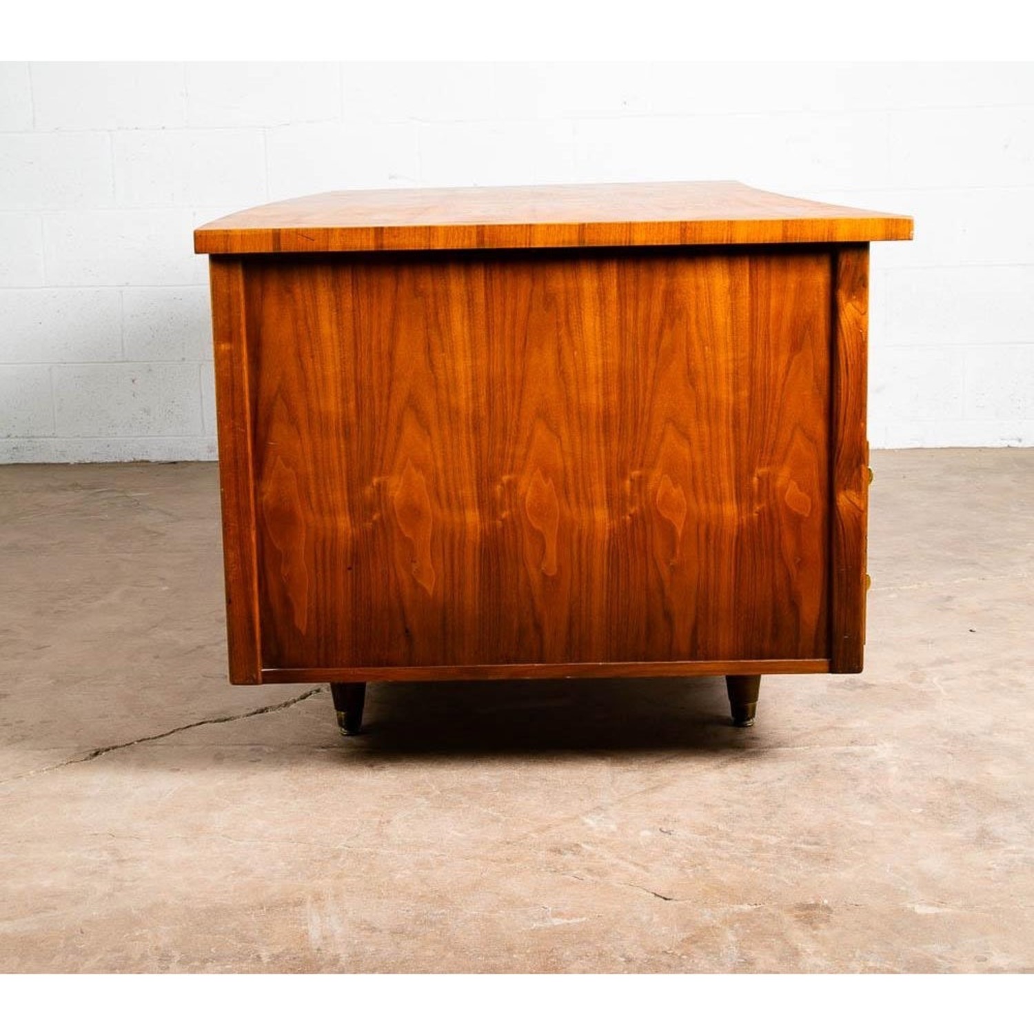 Mid Century Modern Walnut 9 Drawer Executive Desk - image-3