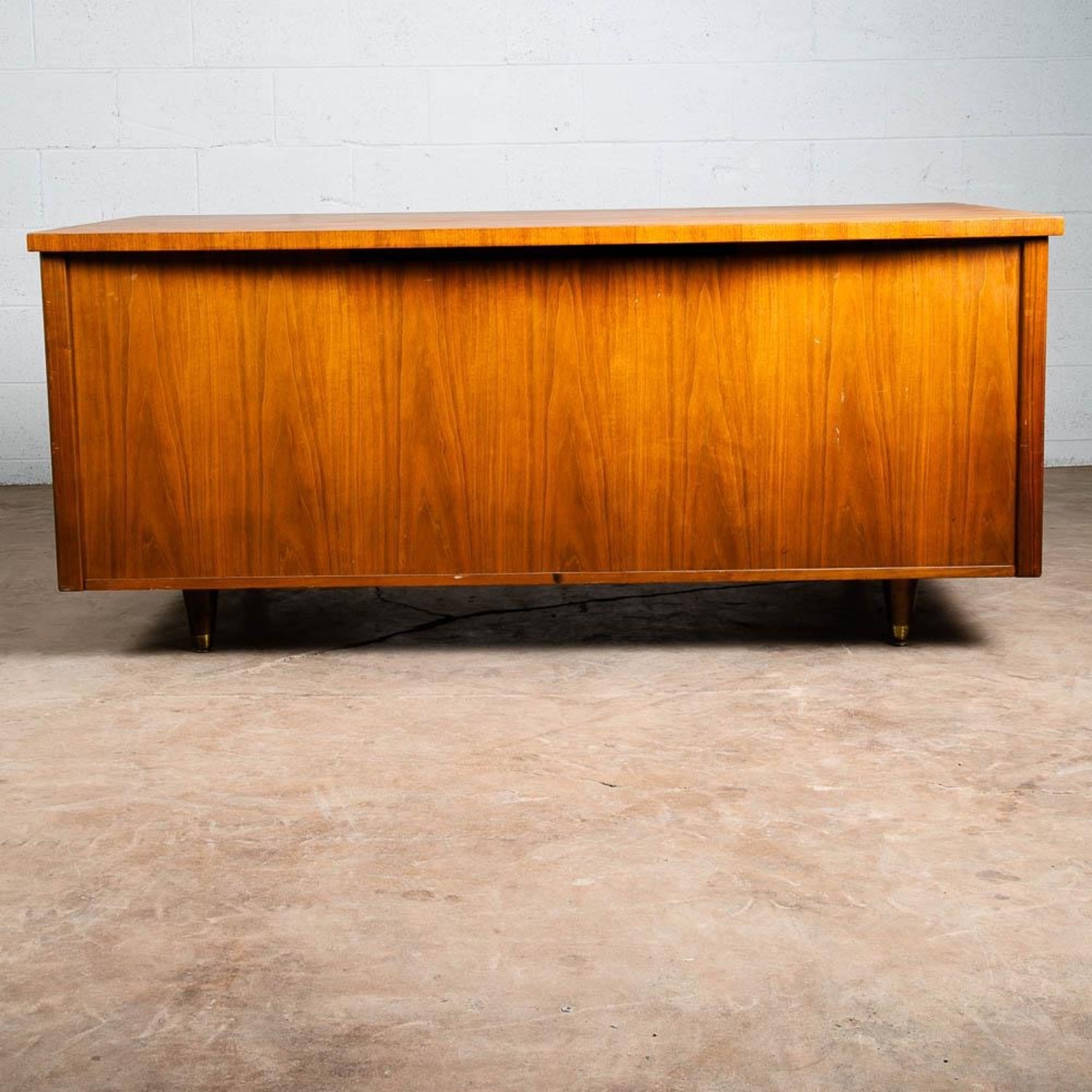 Mid Century Modern Walnut 9 Drawer Executive Desk - image-5