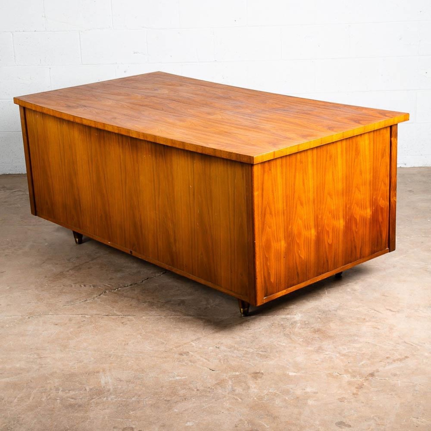 Mid Century Modern Walnut 9 Drawer Executive Desk - image-6