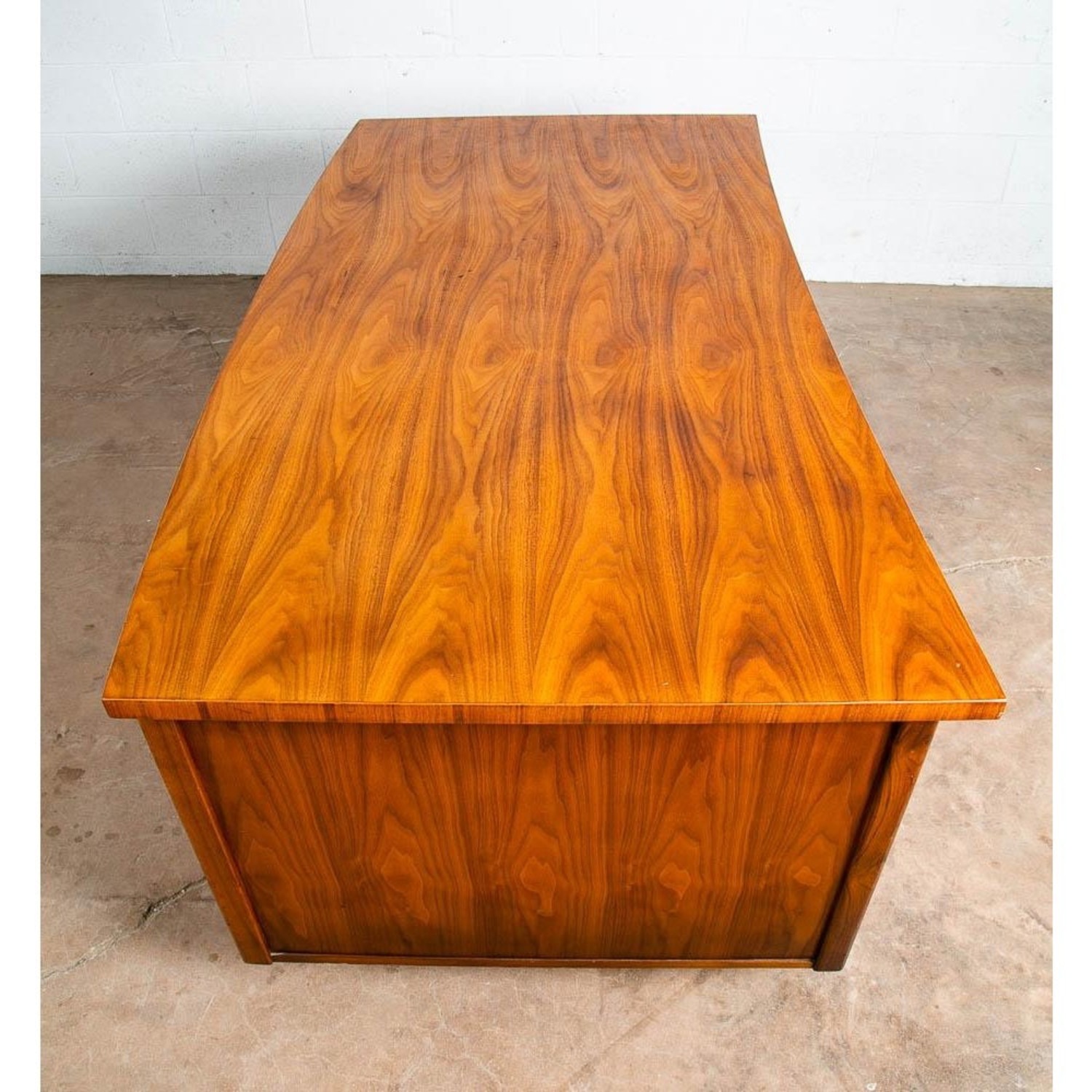 Mid Century Modern Walnut 9 Drawer Executive Desk - image-7