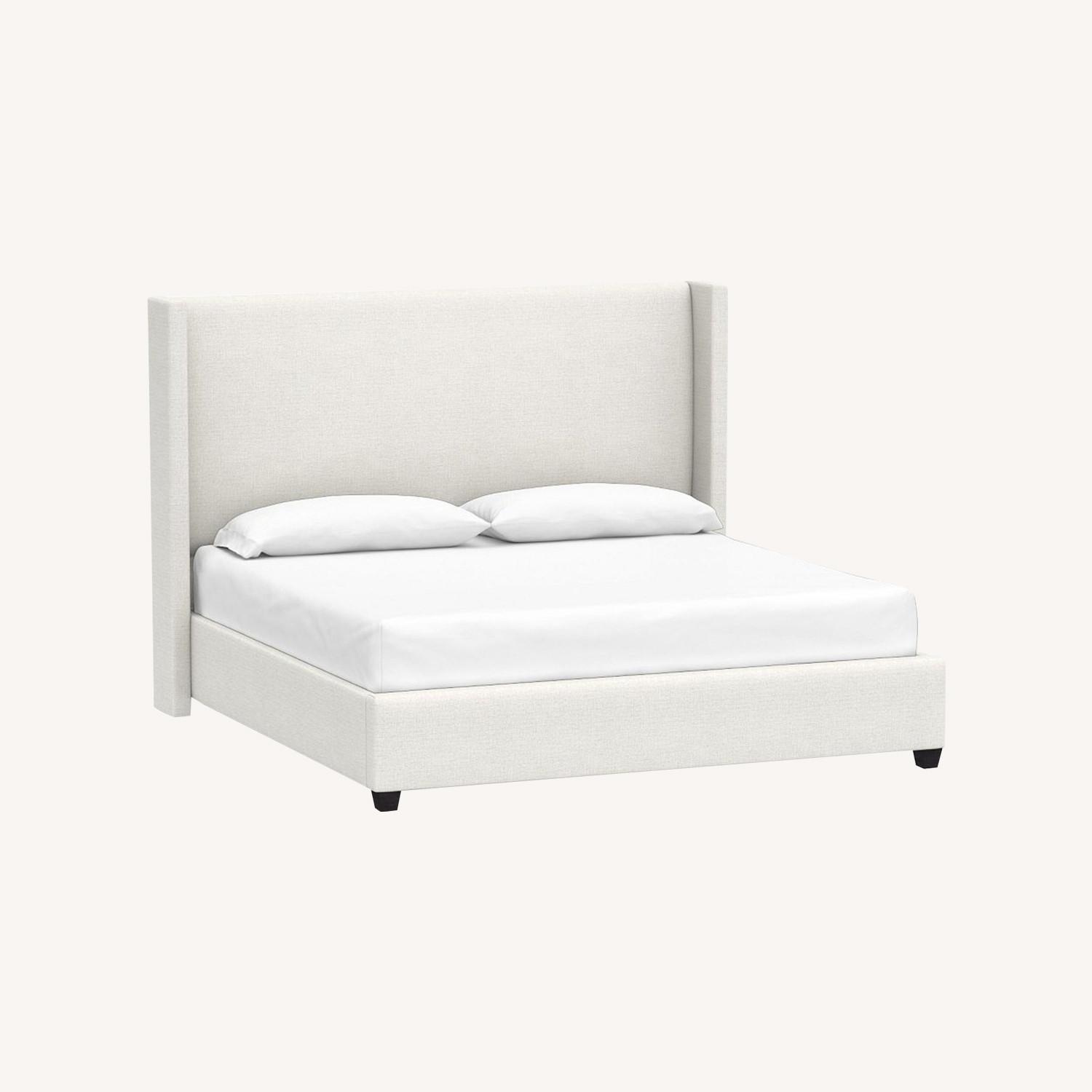 Pottery Barn Elliot Shelter Upholstered King Bed - image-0