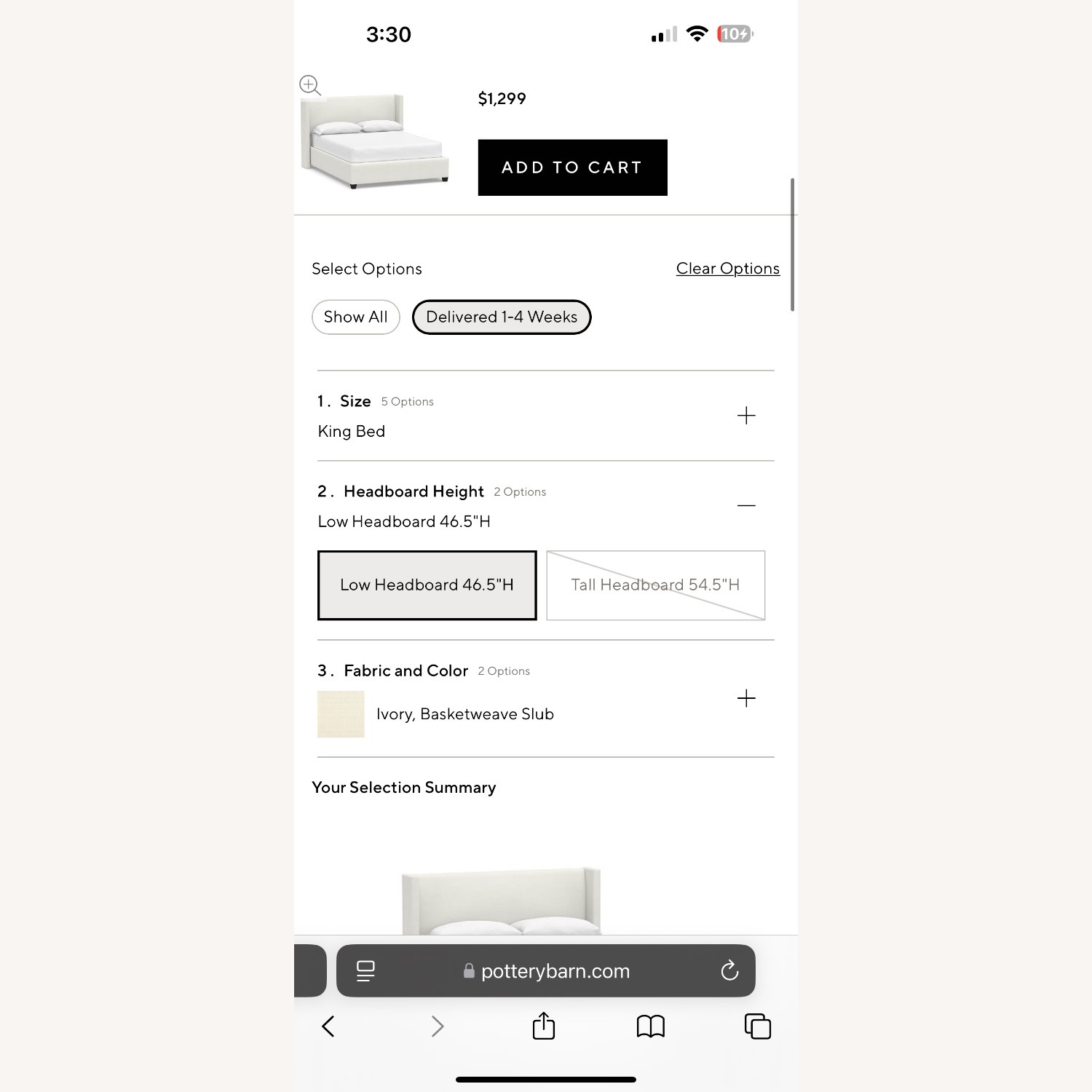 Pottery Barn Elliot Shelter Upholstered King Bed - image-10