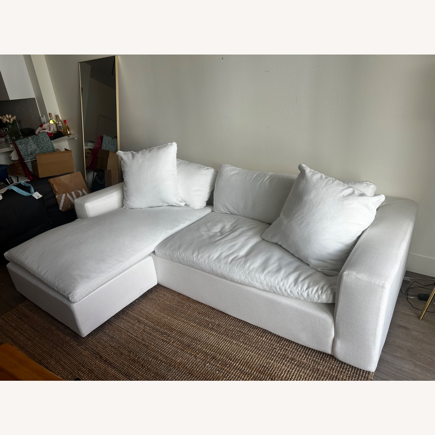 Living Spaces Mini Shuffle Sofa with Reversible Chaise - image-4