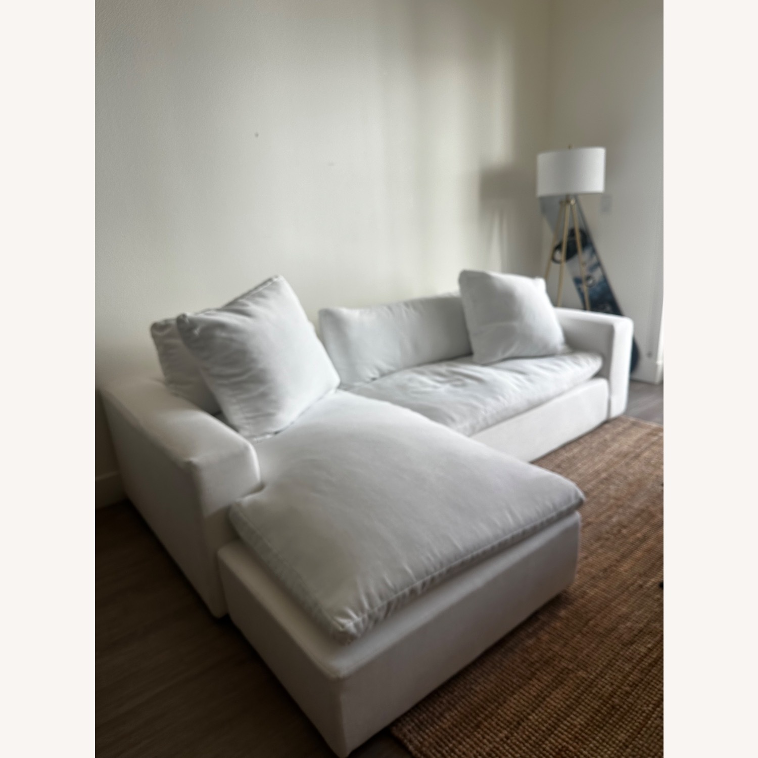 Living Spaces Mini Shuffle Sofa with Reversible Chaise - image-1