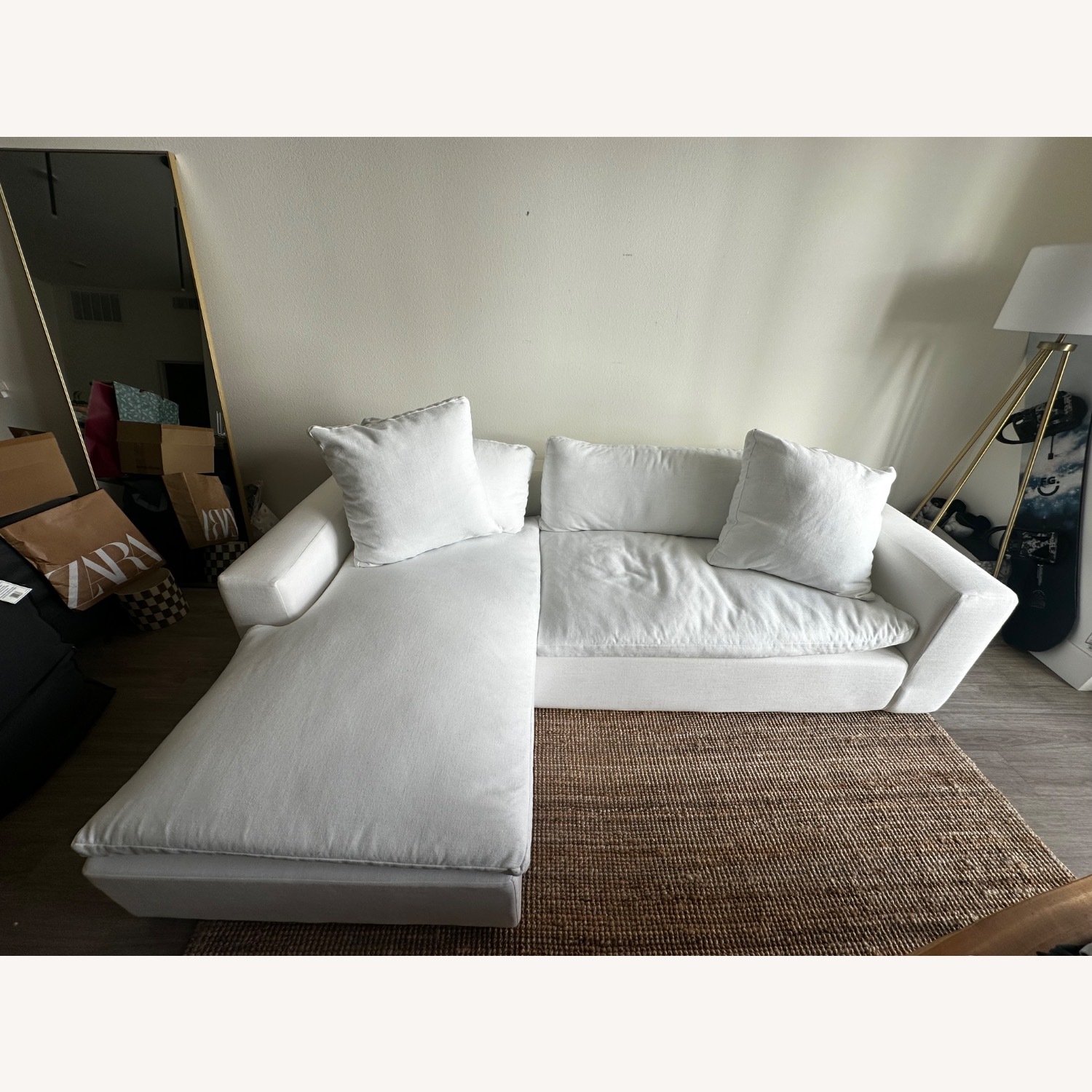 Living Spaces Mini Shuffle Sofa with Reversible Chaise - image-3