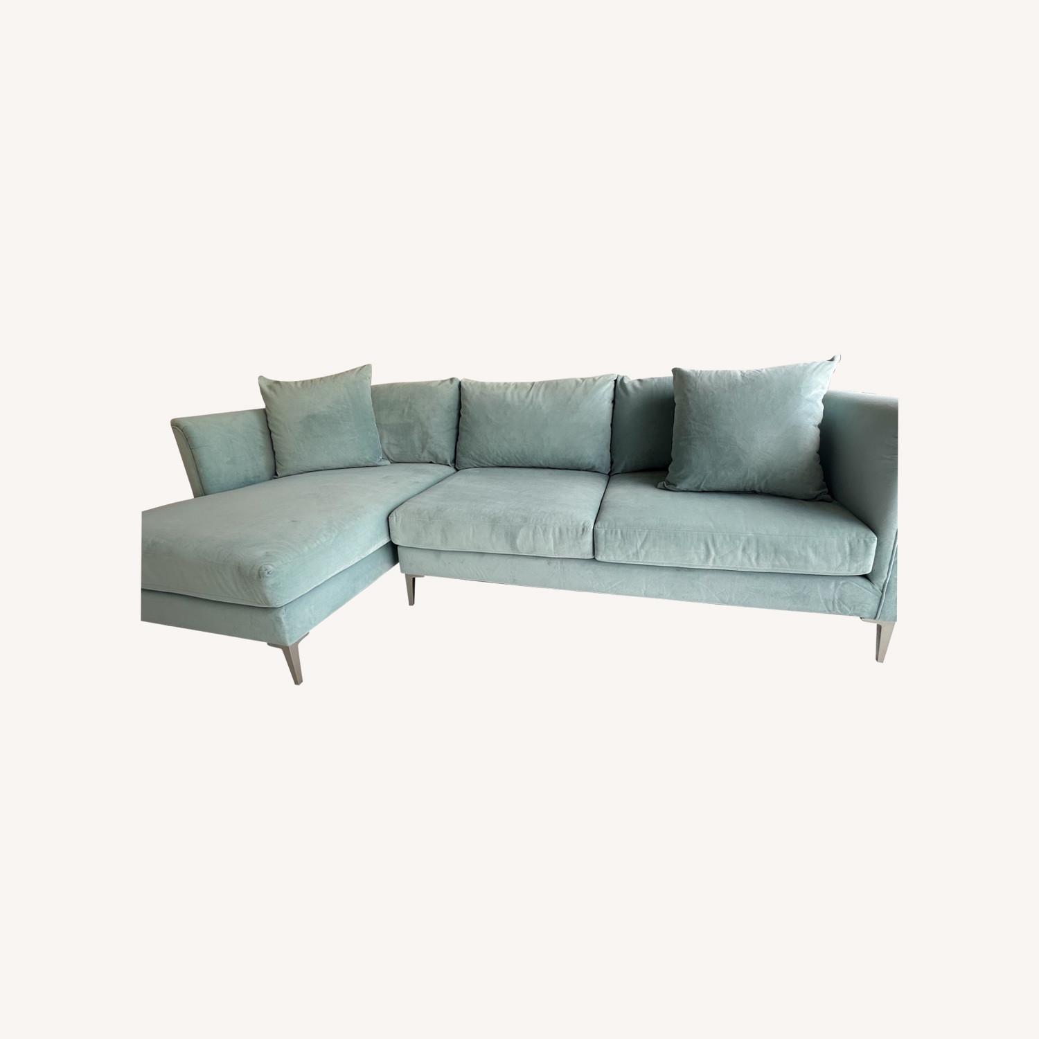 Details Sky Blue Chaise Sectional - 2PC - image-0
