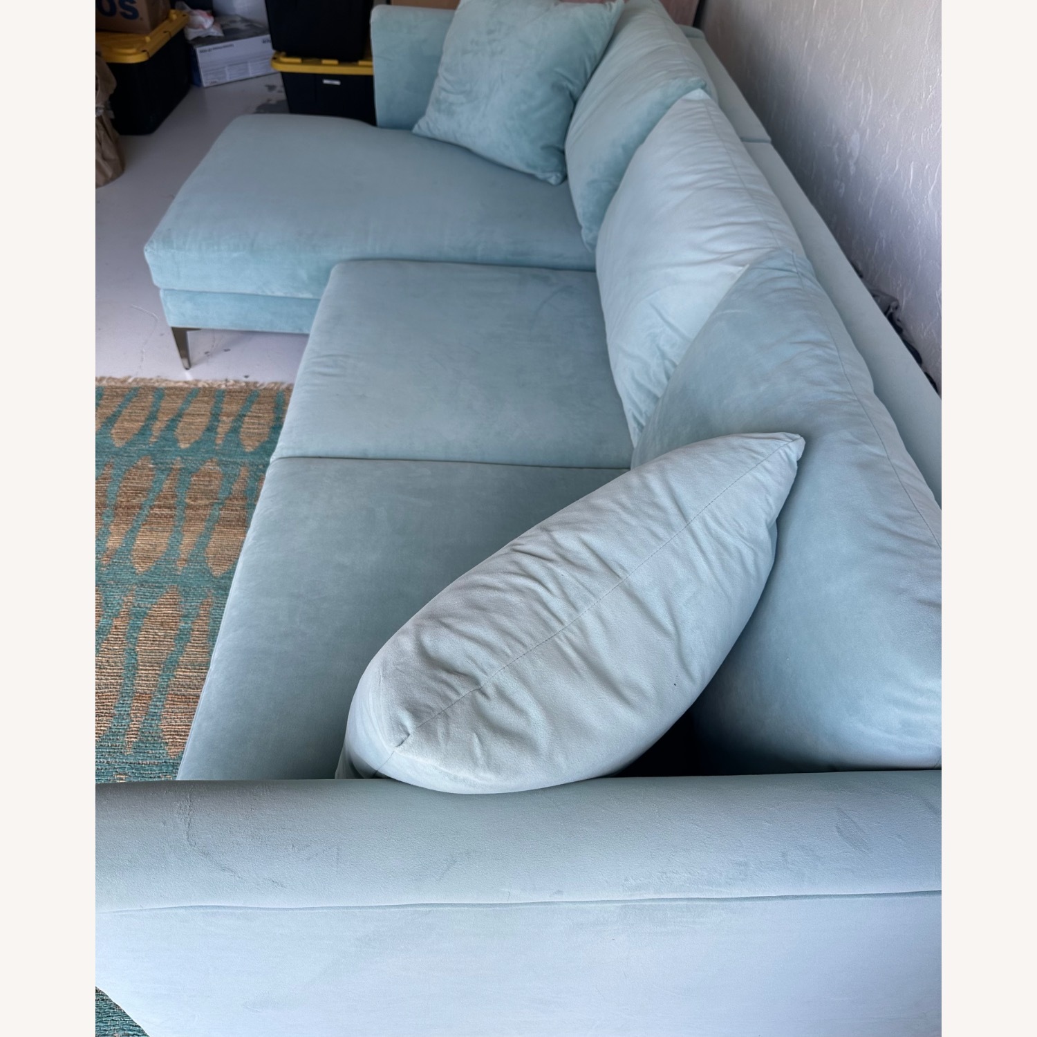 Details Sky Blue Chaise Sectional - 2PC - image-3