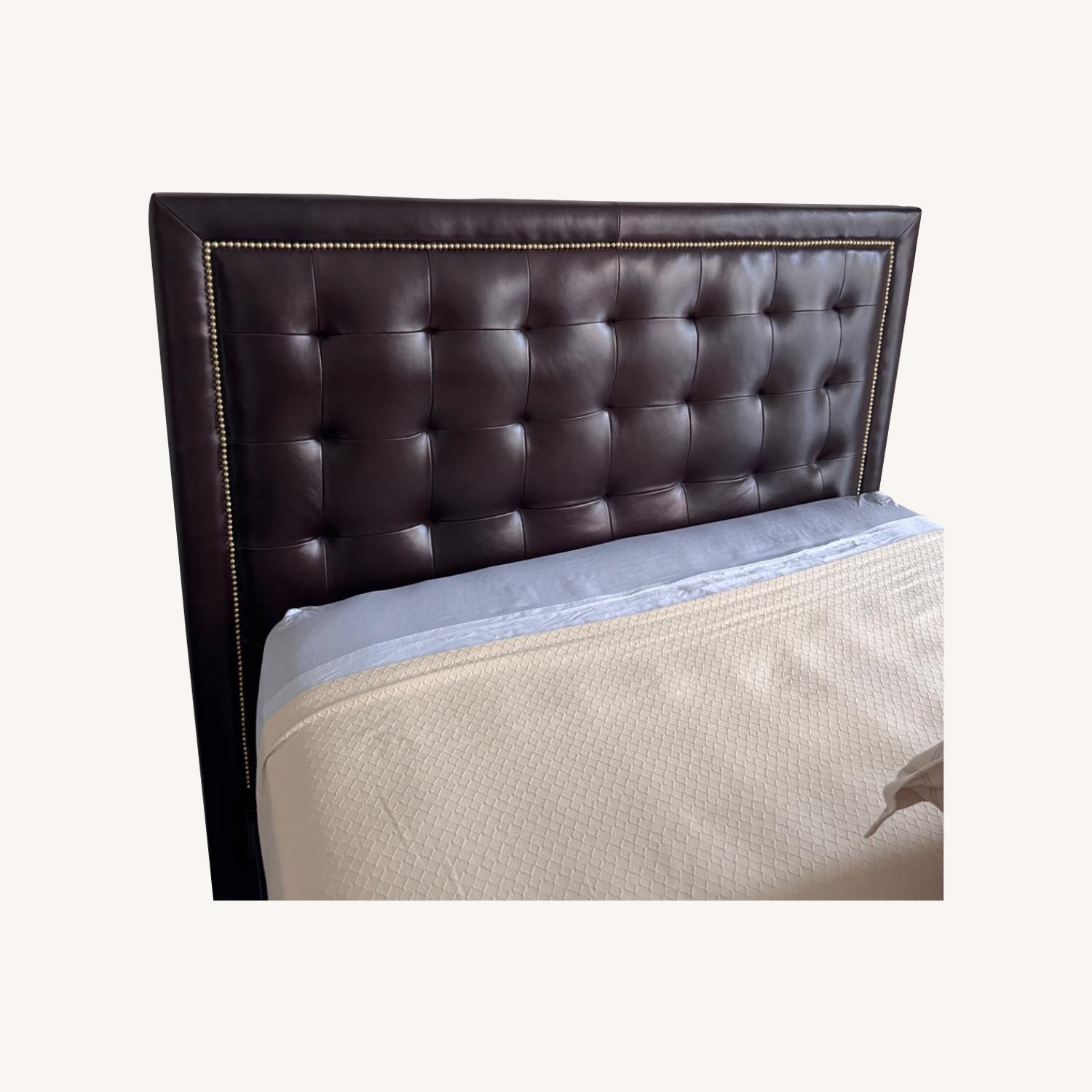 Queen Tufted Leather Headboard - image-0