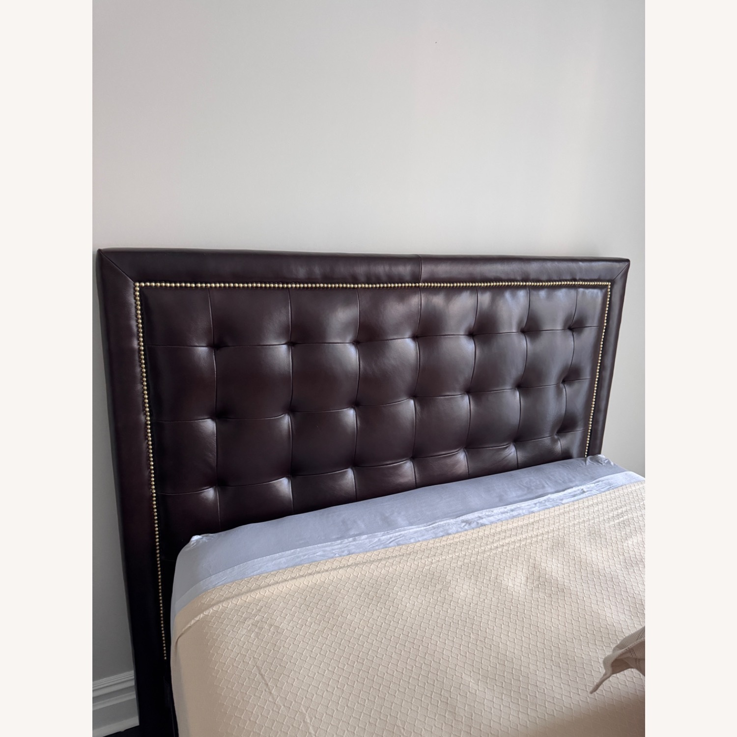 Queen Tufted Leather Headboard - image-1