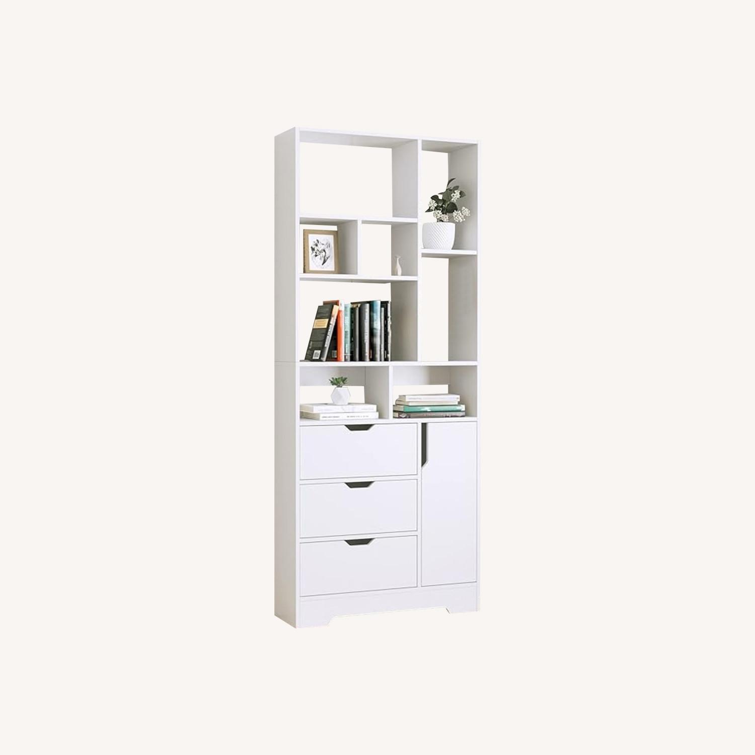 Swjov 3 Drawer White Bookcase - image-0