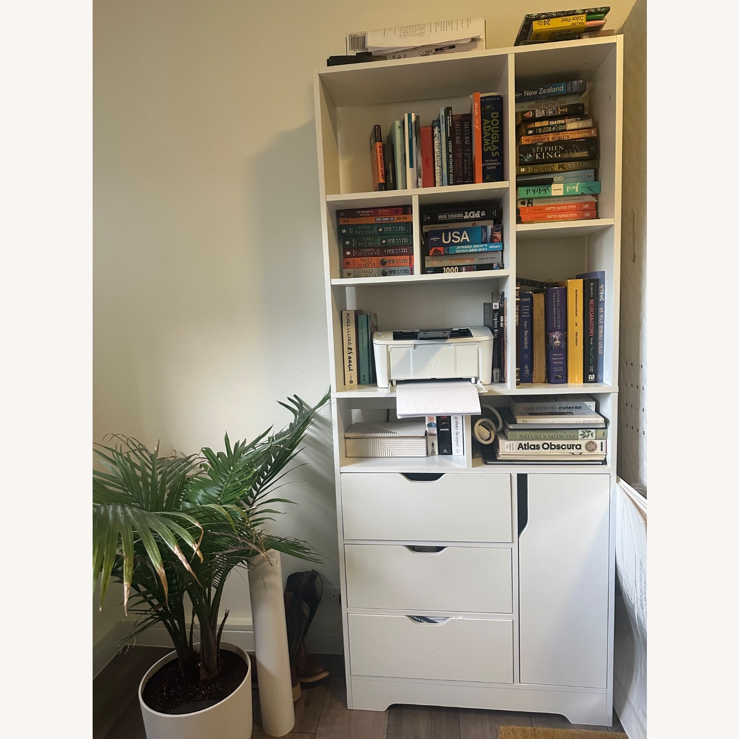 Swjov 3 Drawer White Bookcase - image-1