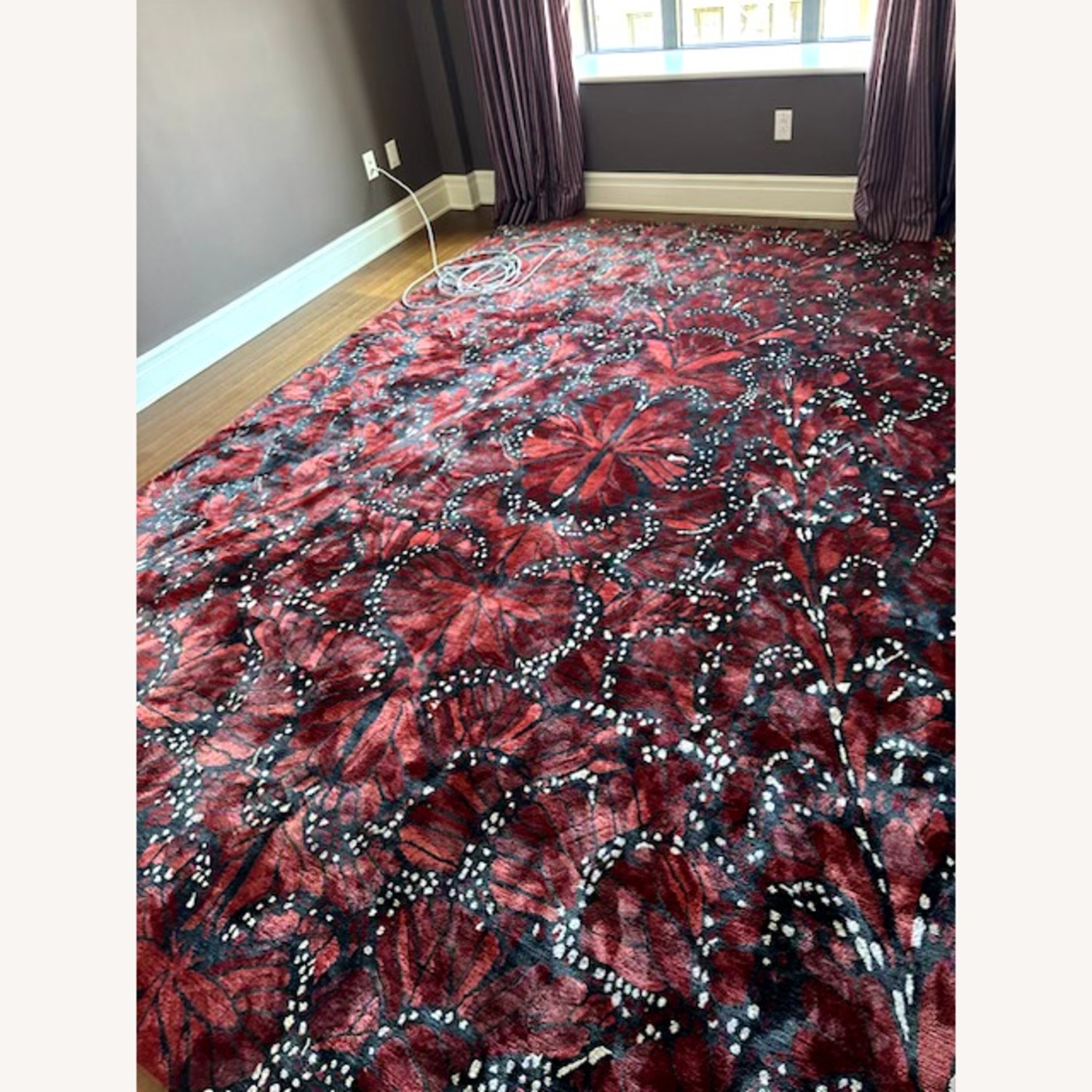 Alexander McQueen Monarch Fire Silk Rug - image-1