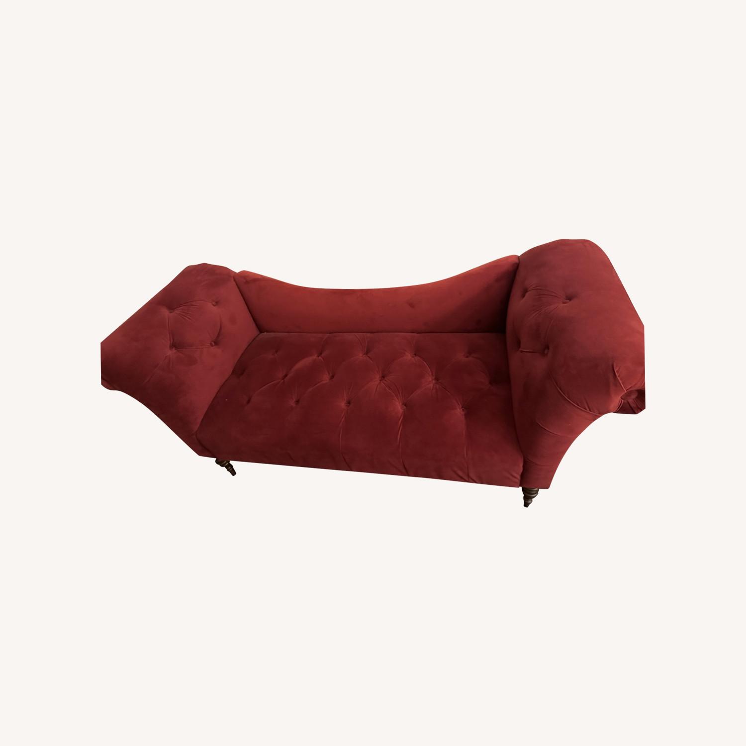 Red Velvet Chaise Lounge - image-0