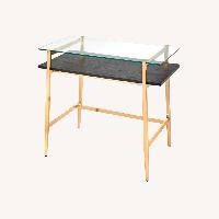 Mercer41 Geri Glass Top Metal Base Writing Desk