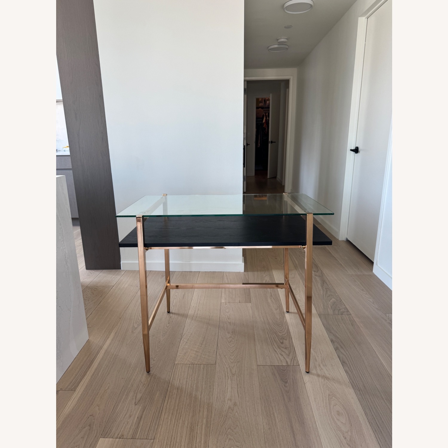 Mercer41 Geri Glass Top Metal Base Writing Desk - image-5