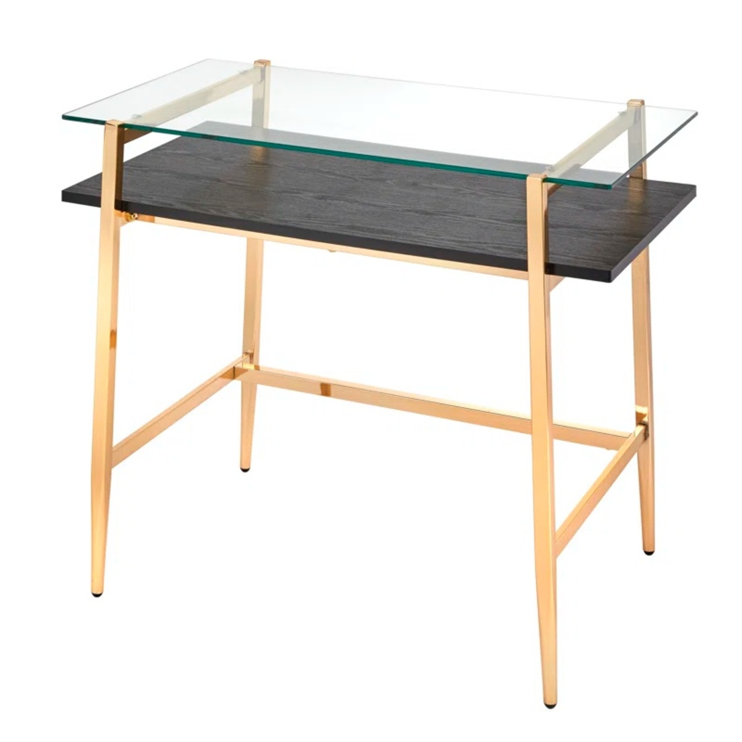 Mercer41 Geri Glass Top Metal Base Writing Desk - image-8