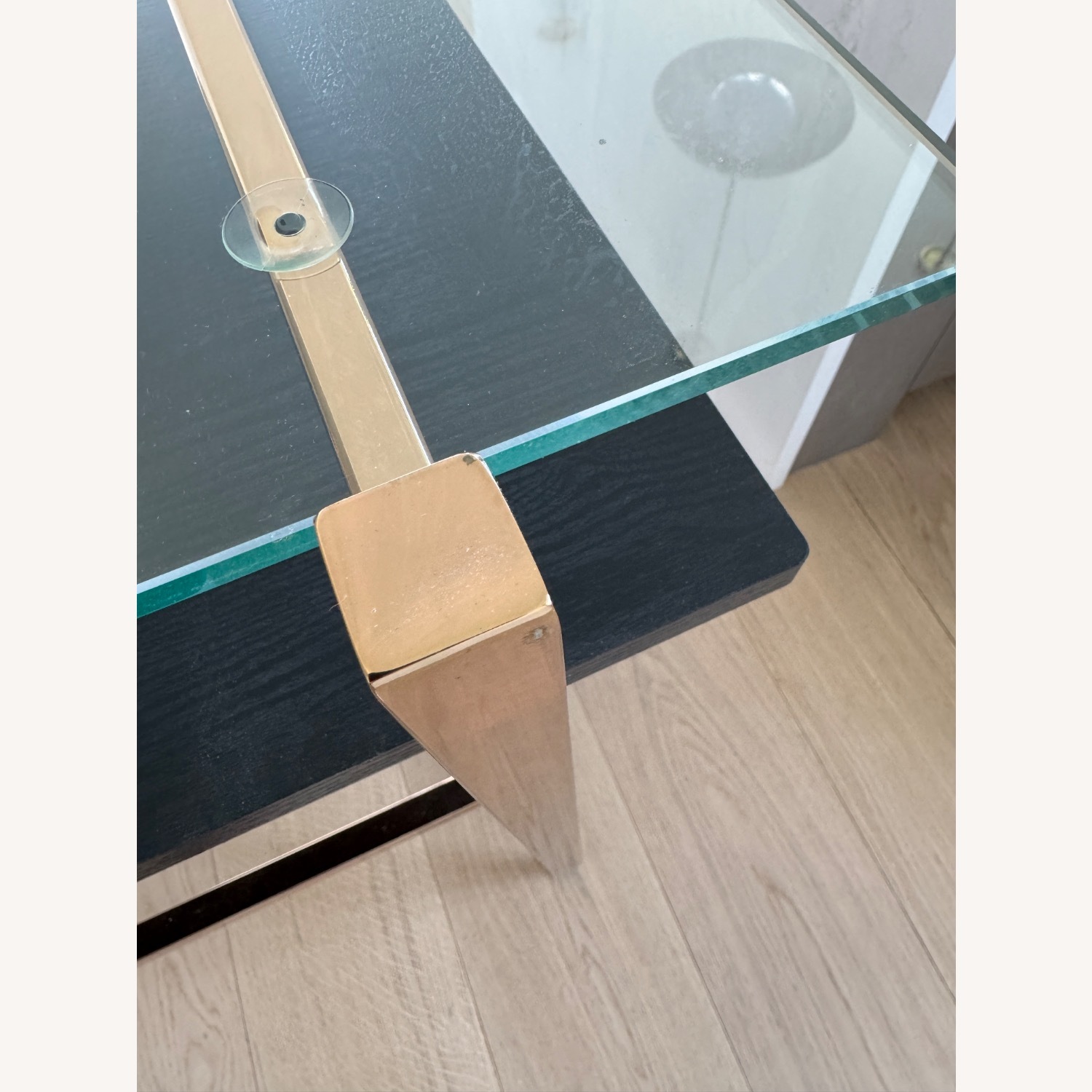 Mercer41 Geri Glass Top Metal Base Writing Desk - image-7