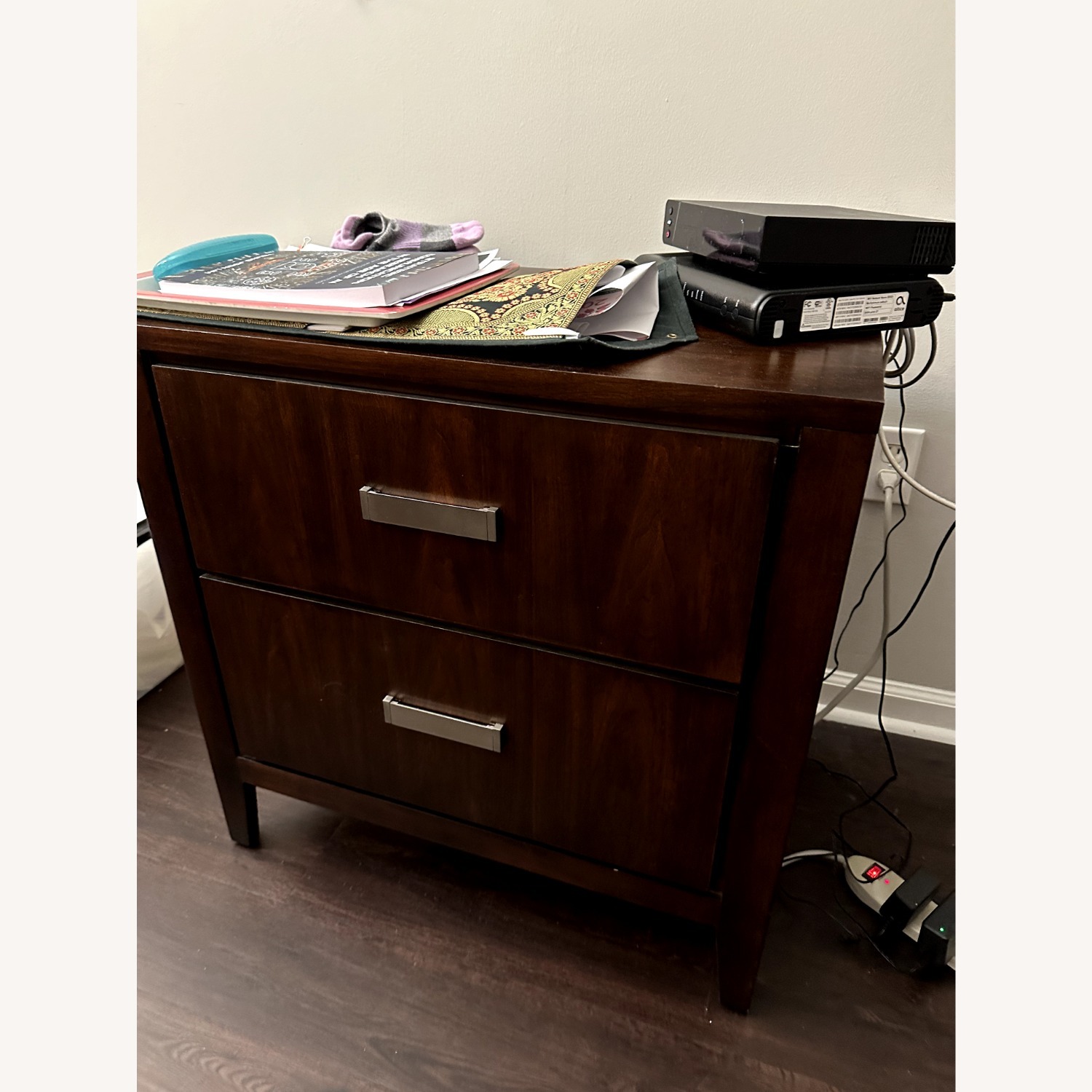 Raymour & Flanigan Nightstand Walnut - image-2