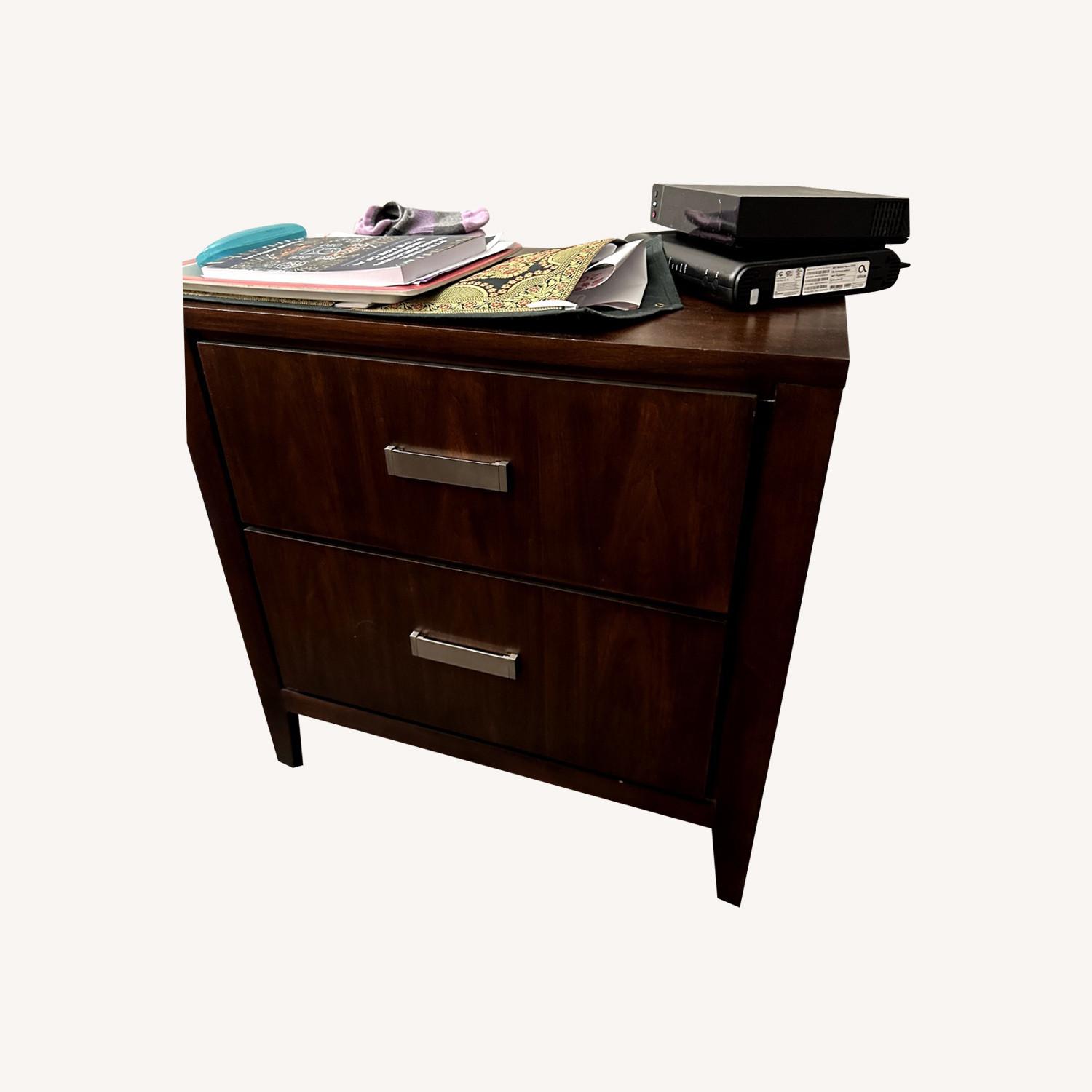 Raymour & Flanigan Nightstand Walnut - image-0