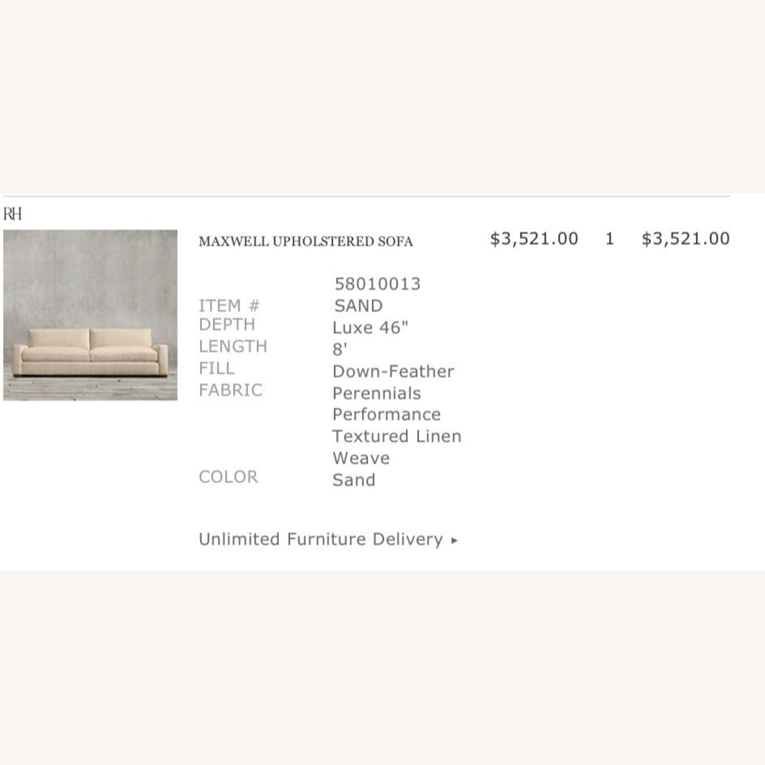 Restoration Hardware Maxwell Upholstered Sofa - image-1