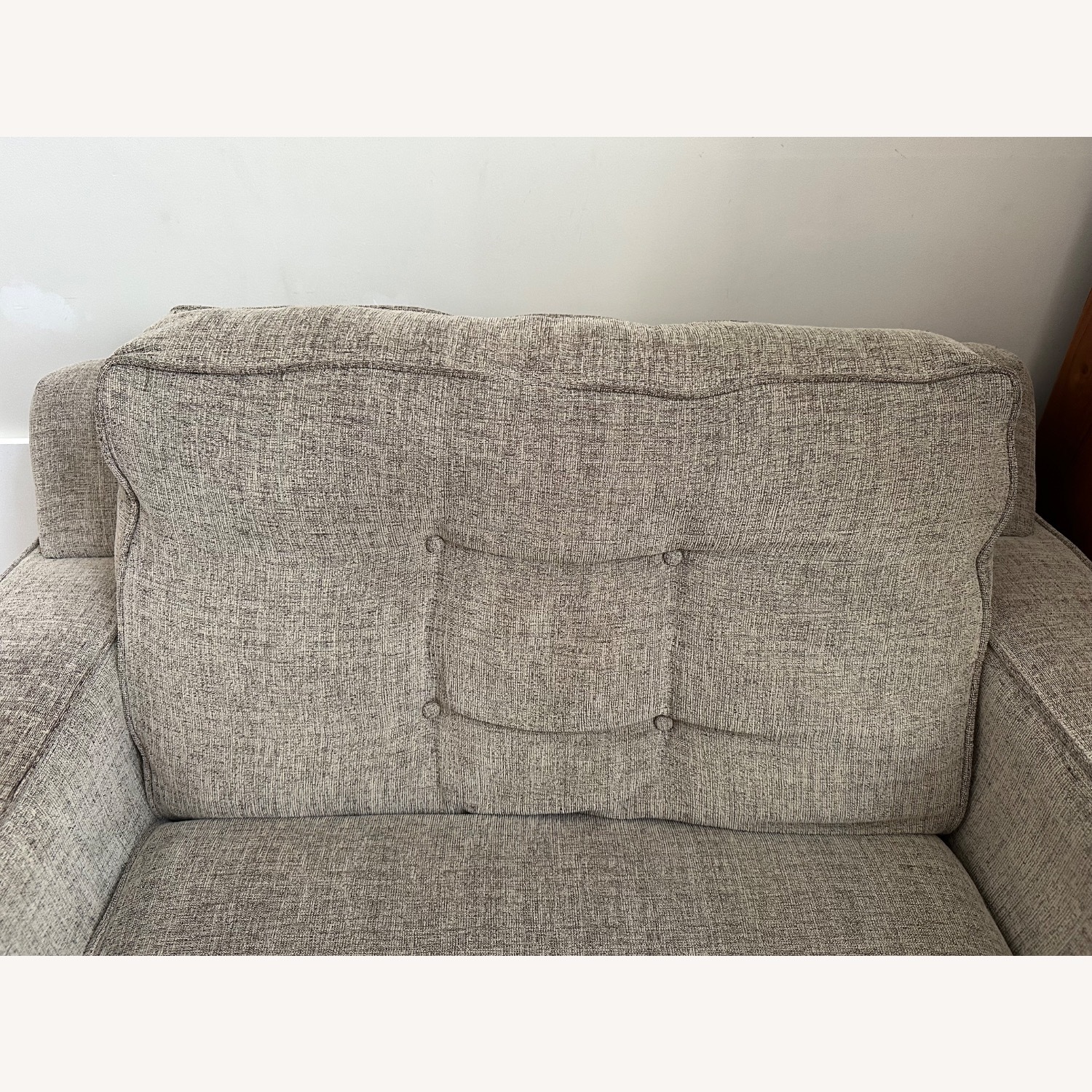 Macy’s Gray Fabric Armchair Loveseat - image-3
