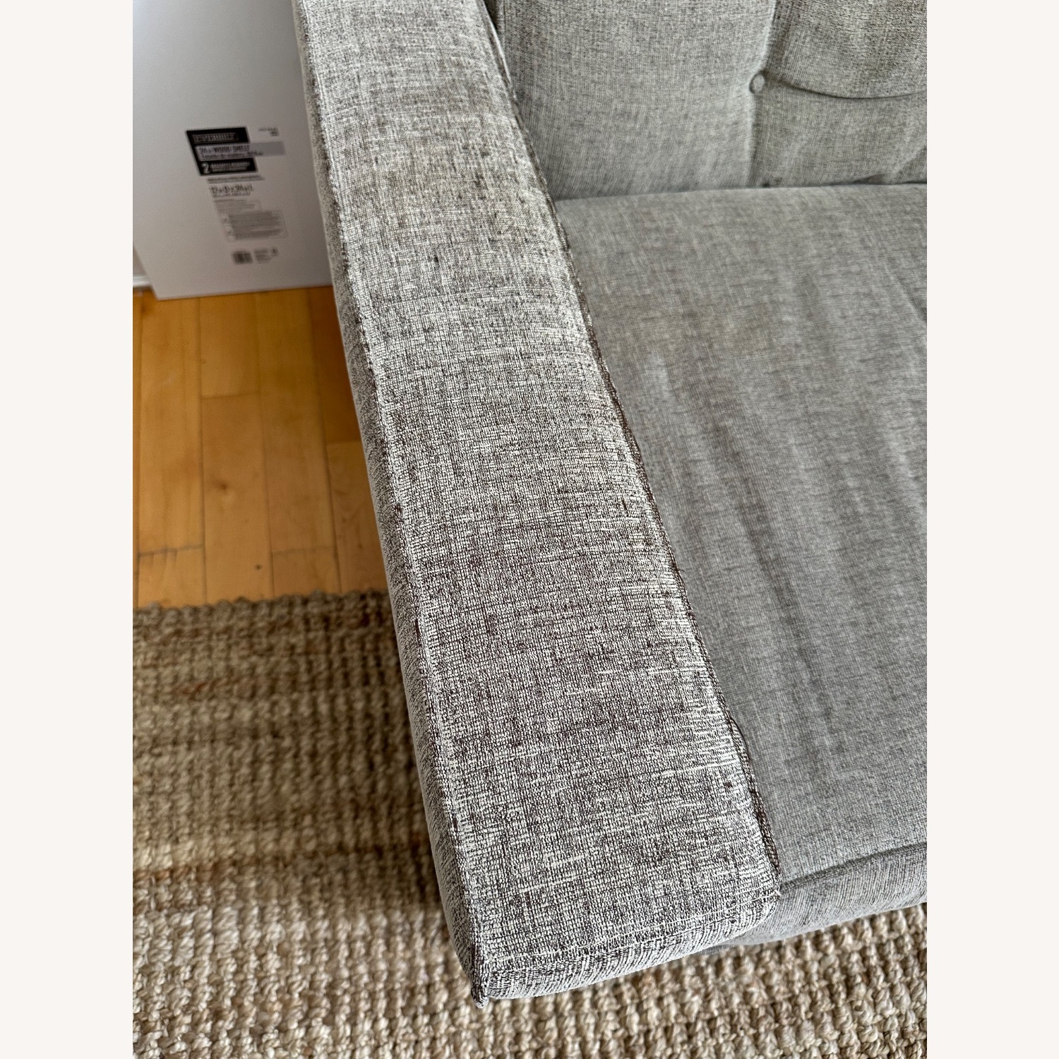 Macy’s Gray Fabric Armchair Loveseat - image-4