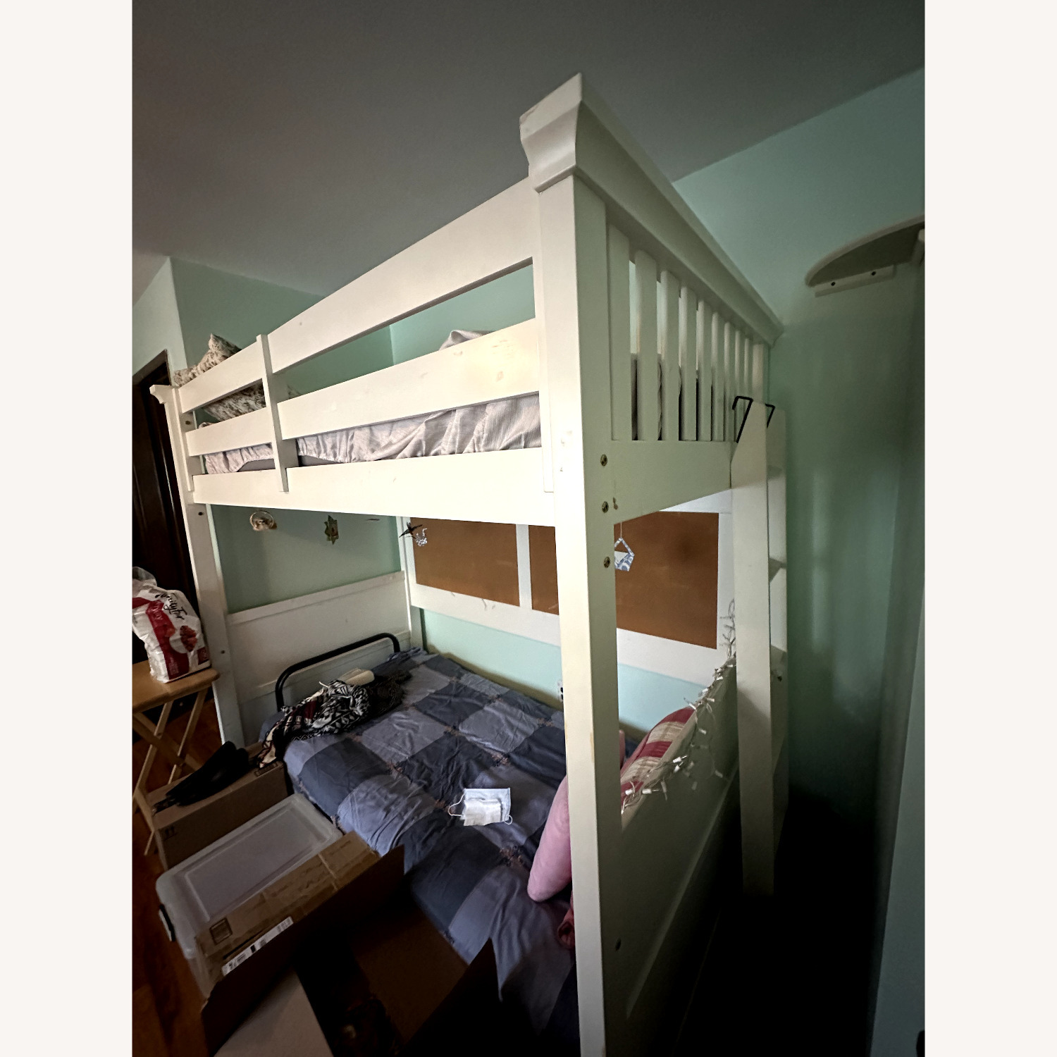 Wooden Loft Bed with Corkboard - image-2