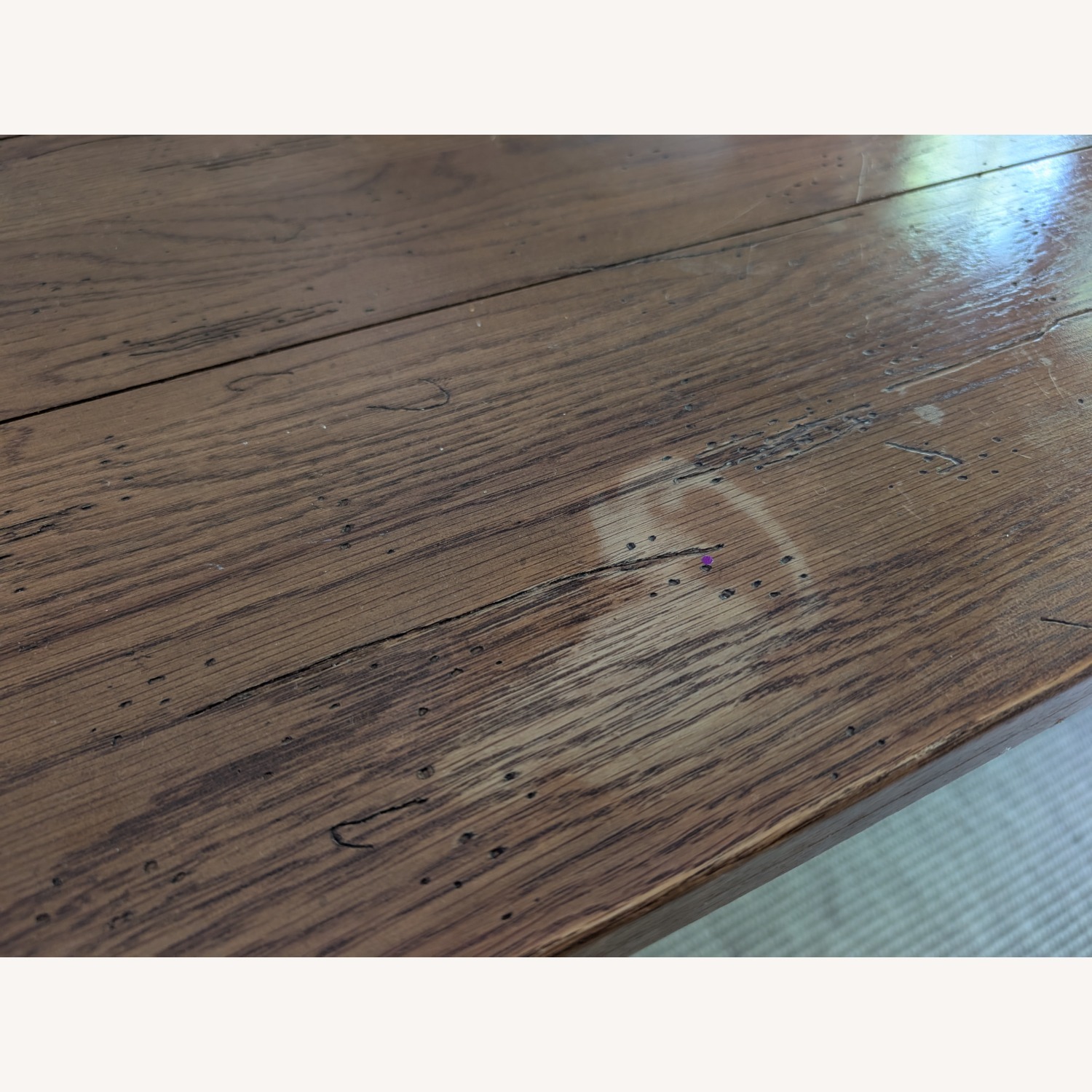 Solid Wood Distressed Dining Table - image-4