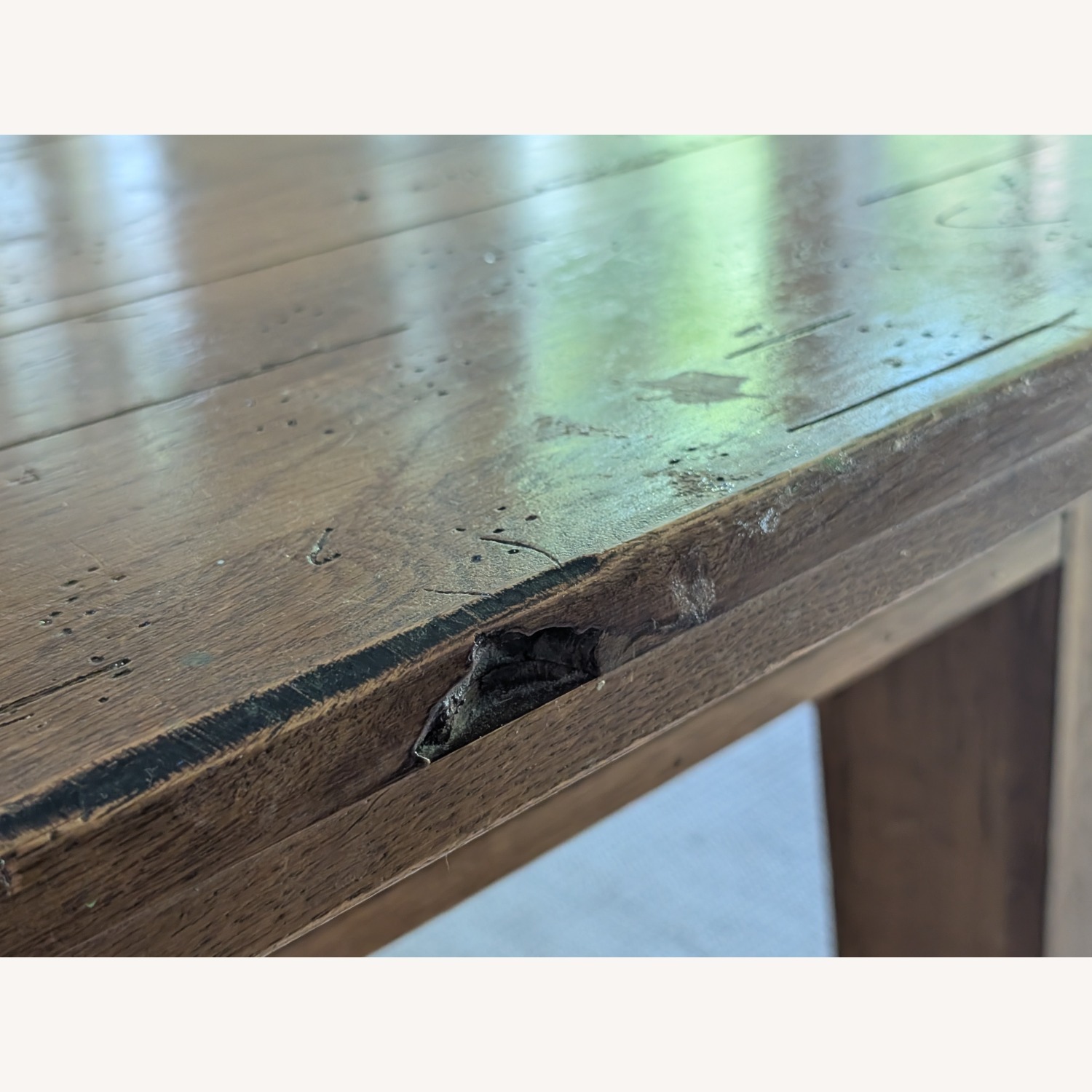 Solid Wood Distressed Dining Table - image-8