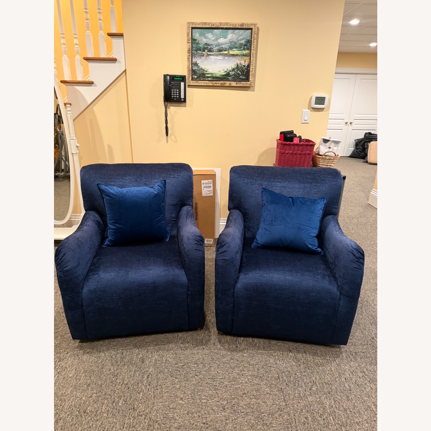 Set of 2 Blue Arm Chairs - image-4