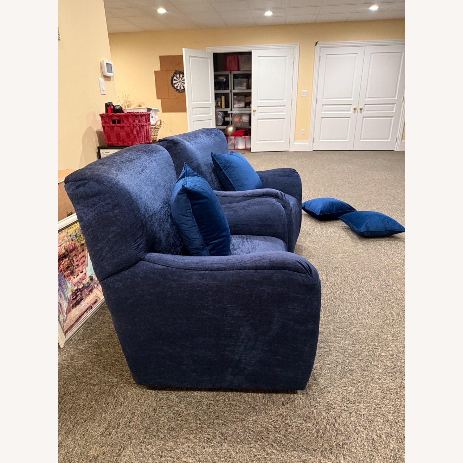 Set of 2 Blue Arm Chairs - image-2