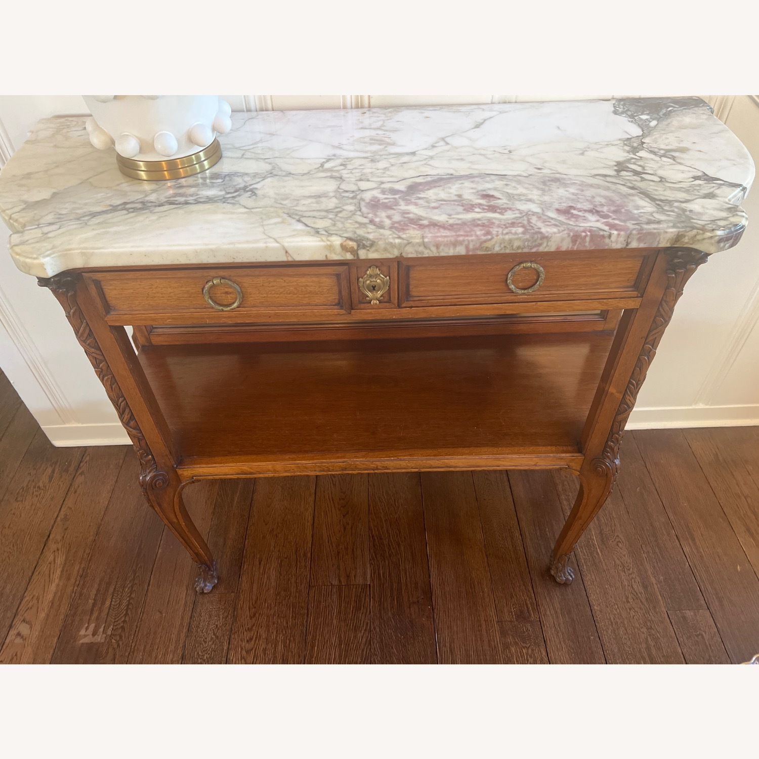 Stunning Antique Marble Console Table - image-1