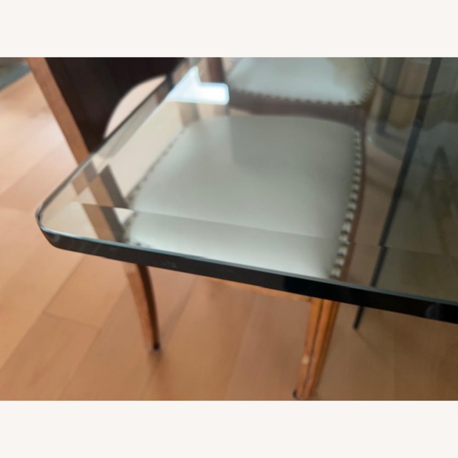 Glass Dining Table with Curved Pedestal Base - image-5