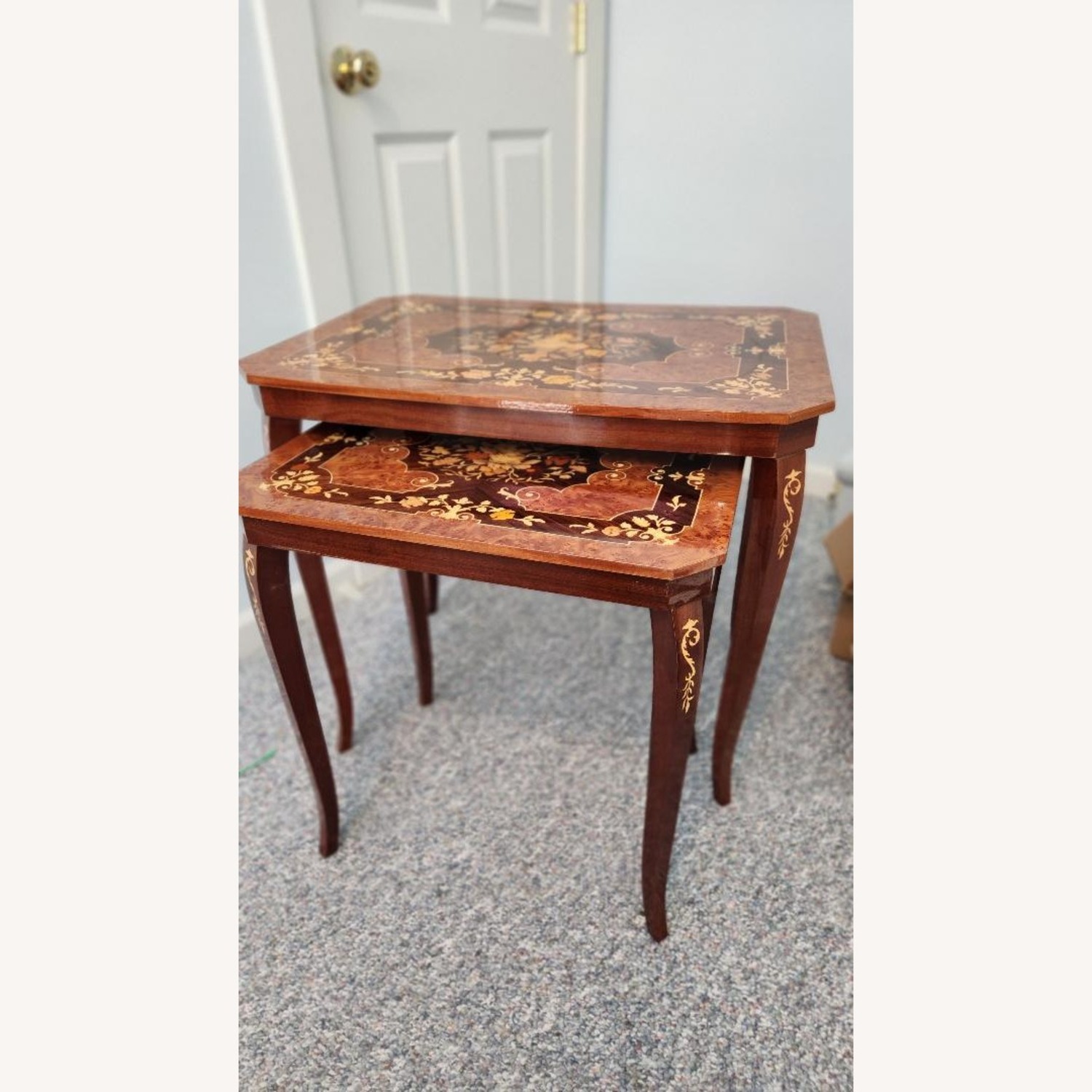 Set of Vintage Nested Inlaid Tables from Italy - image-1
