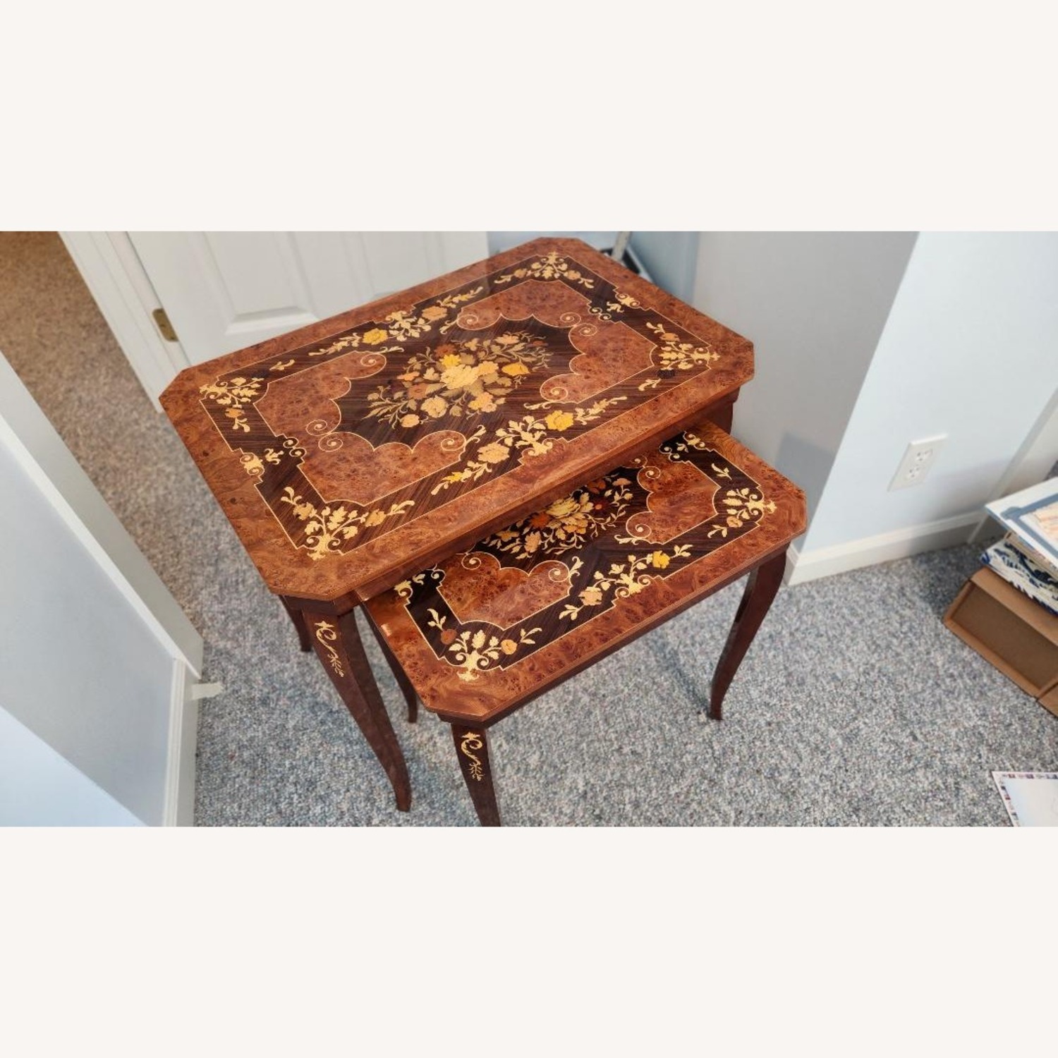 Set of Vintage Nested Inlaid Tables from Italy - image-2