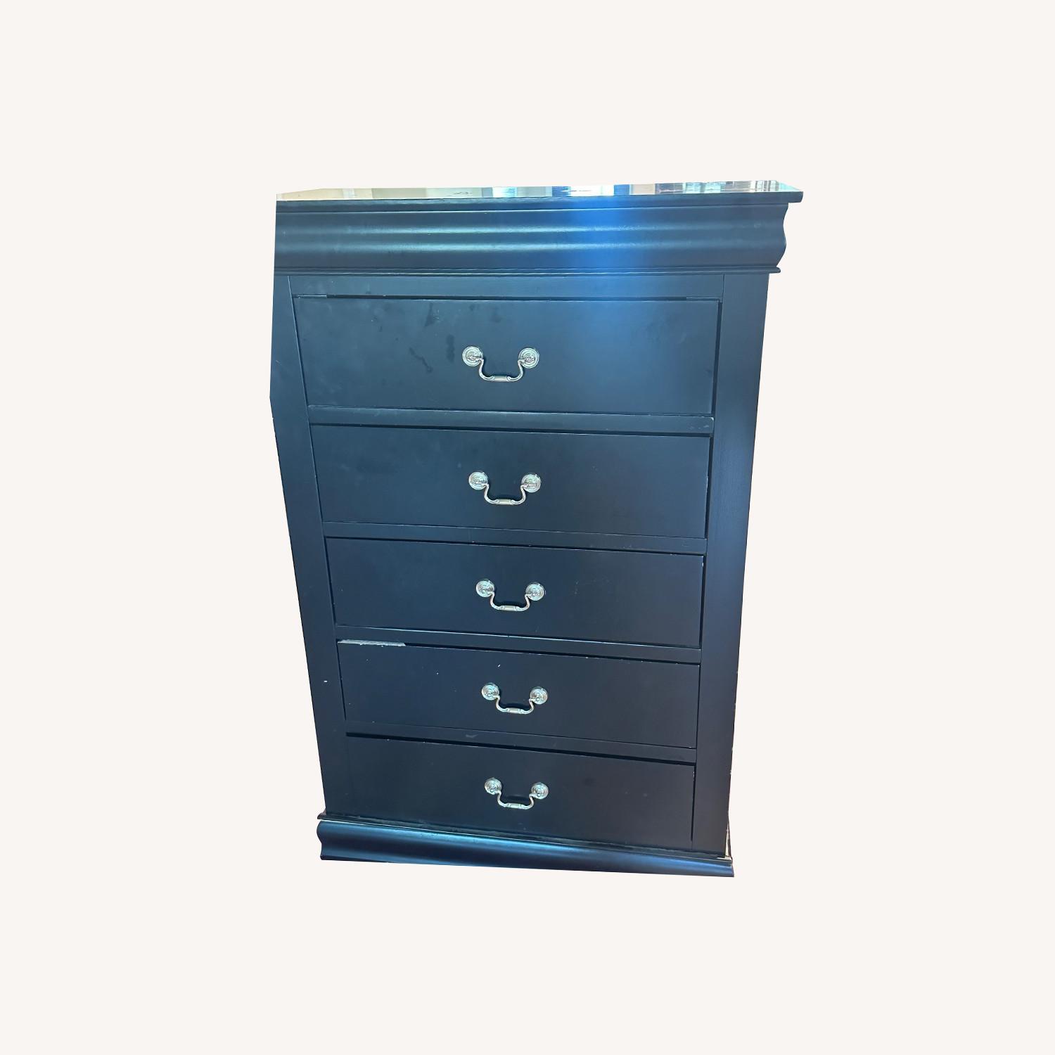 Tall Black Dresser Sleek Spacious Storage - image-0