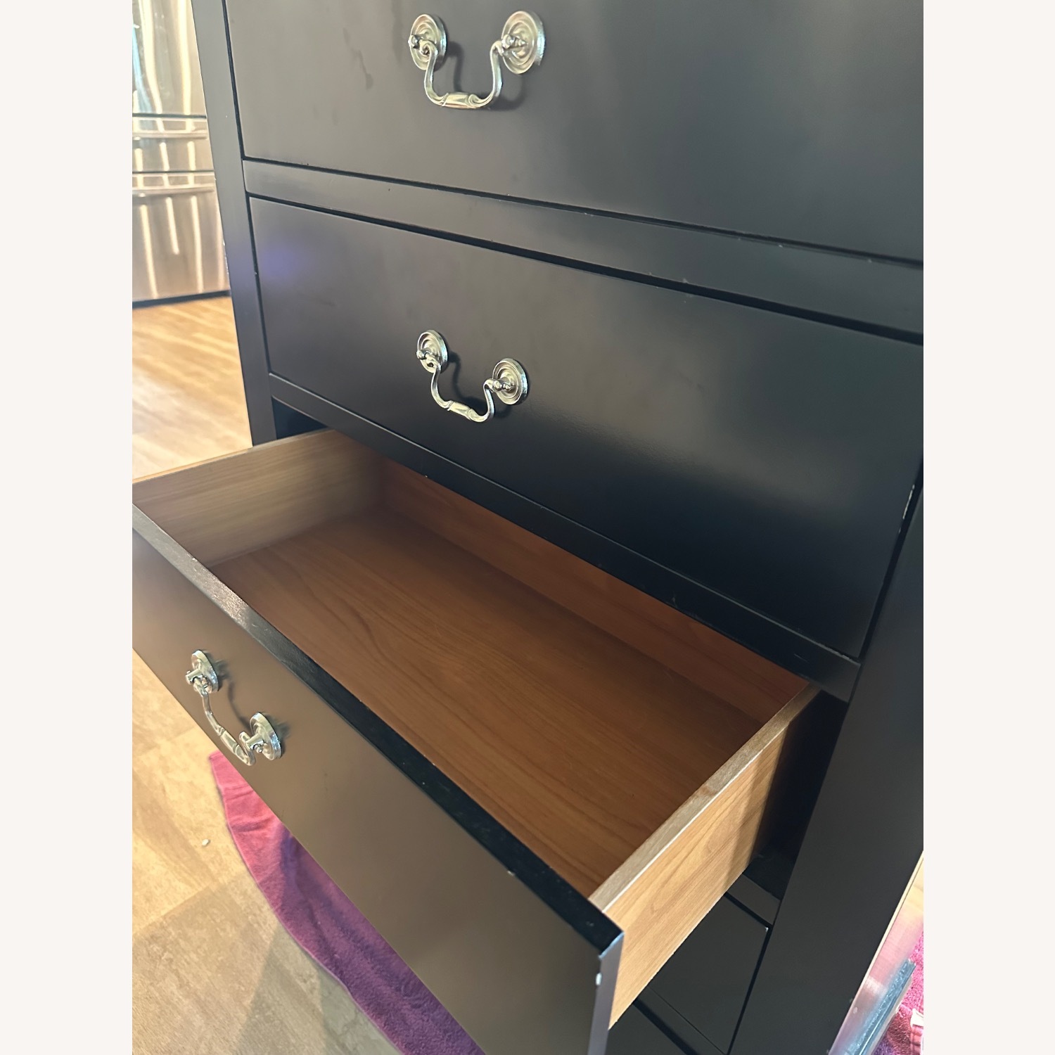 Tall Black Dresser Sleek Spacious Storage - image-4