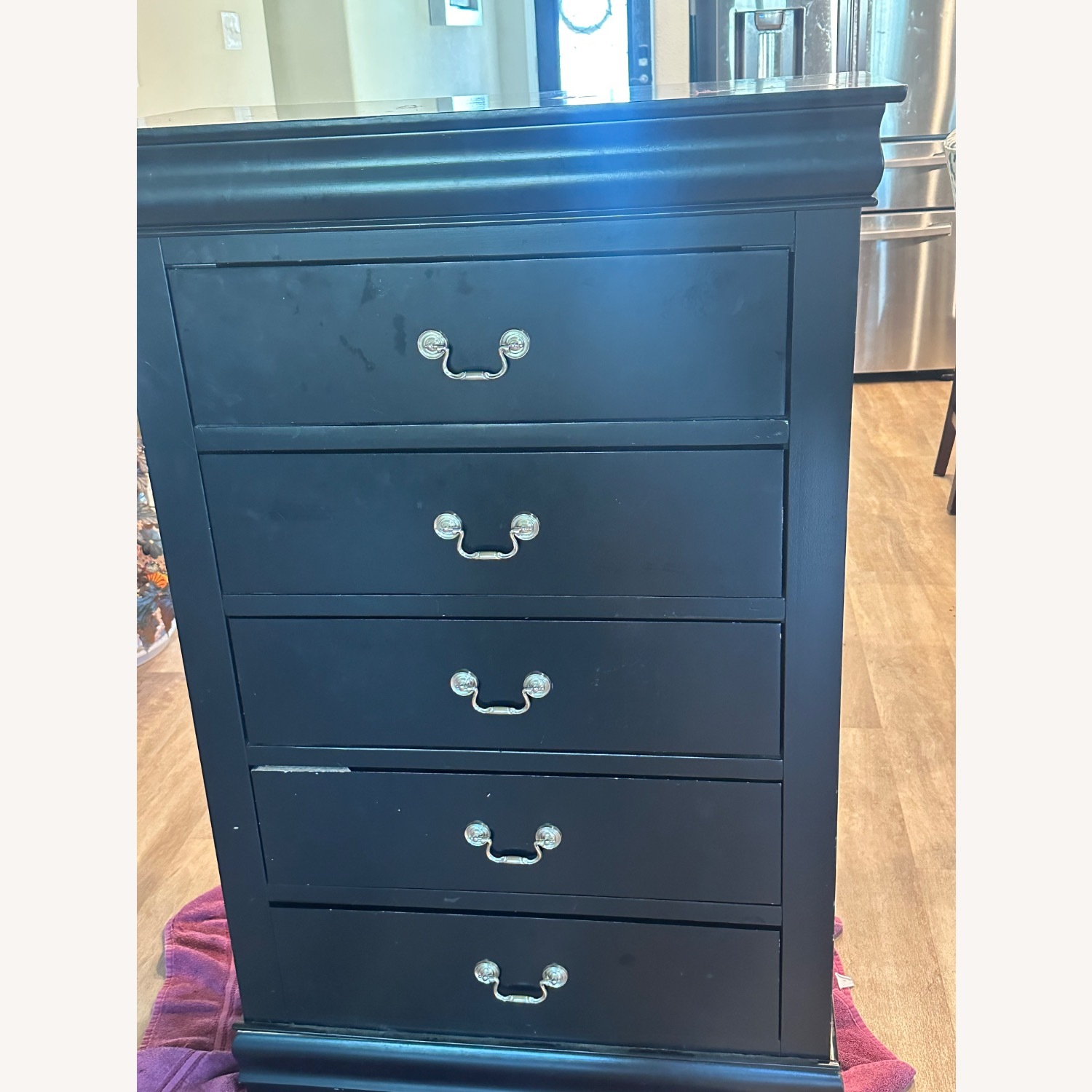 Tall Black Dresser Sleek Spacious Storage - image-1