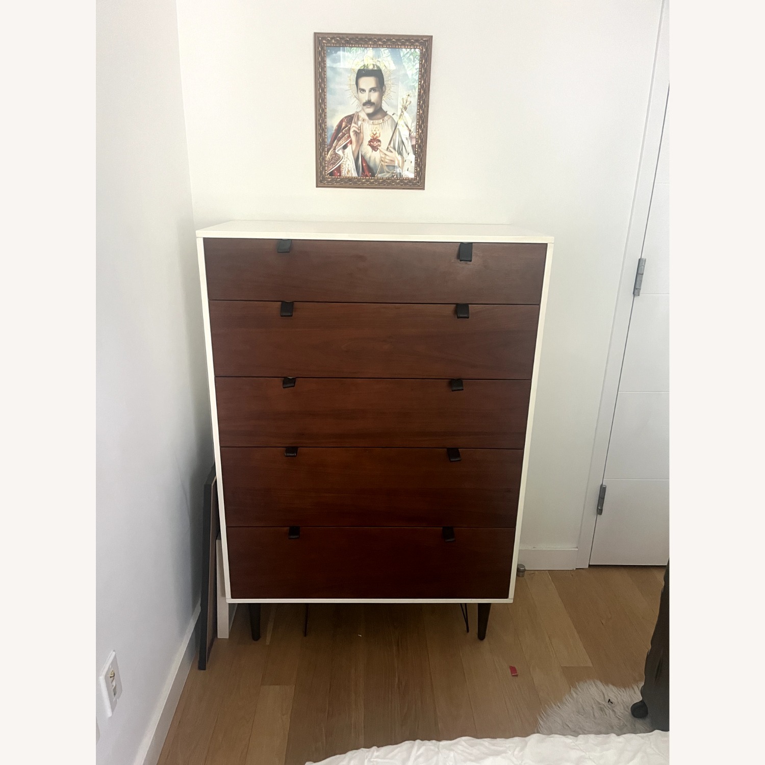 Article Envelo White Walnut 5 Drawer Dresser Article Envelo White Walnut 5 Drawer Dresser