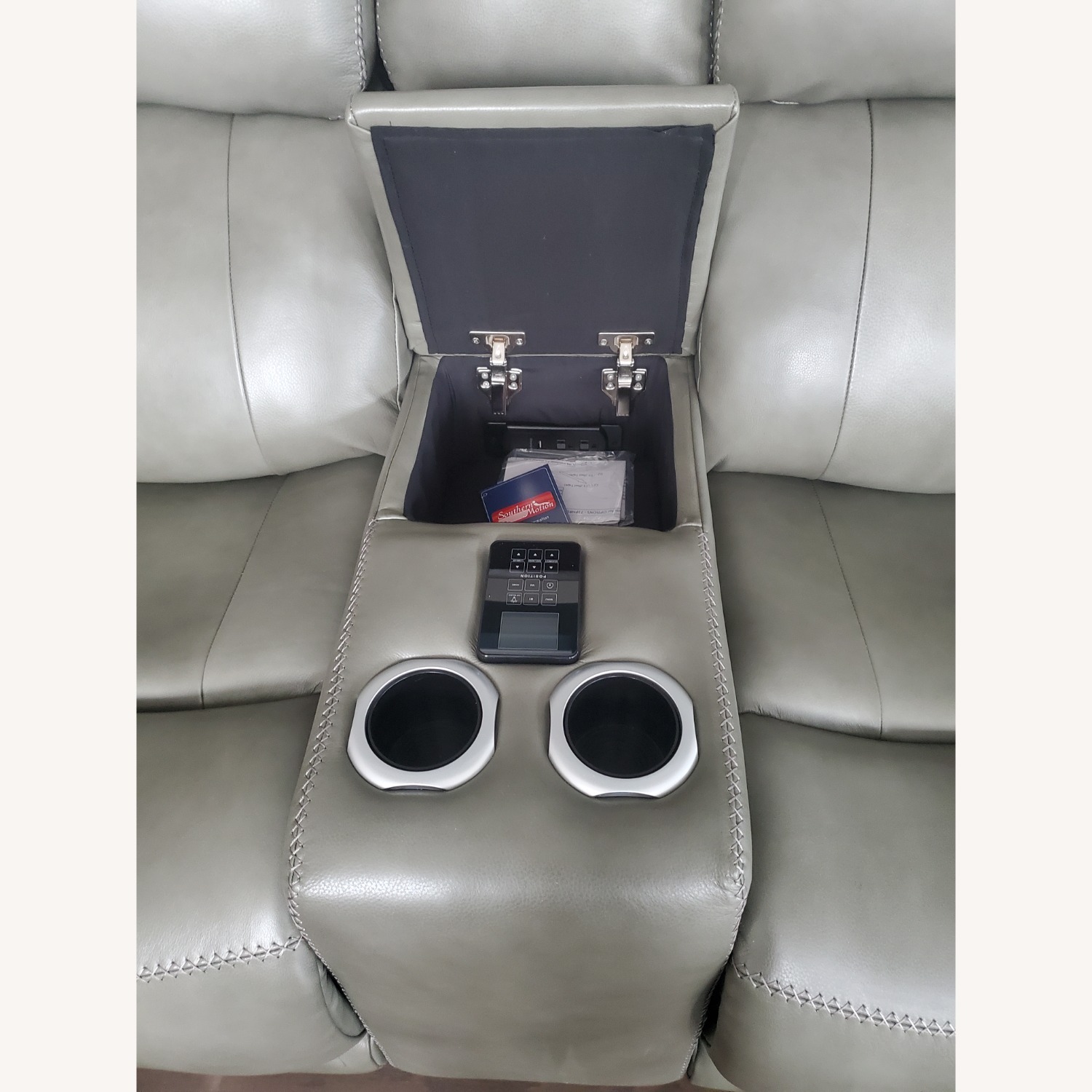 Gray Leather Sofa - image-5